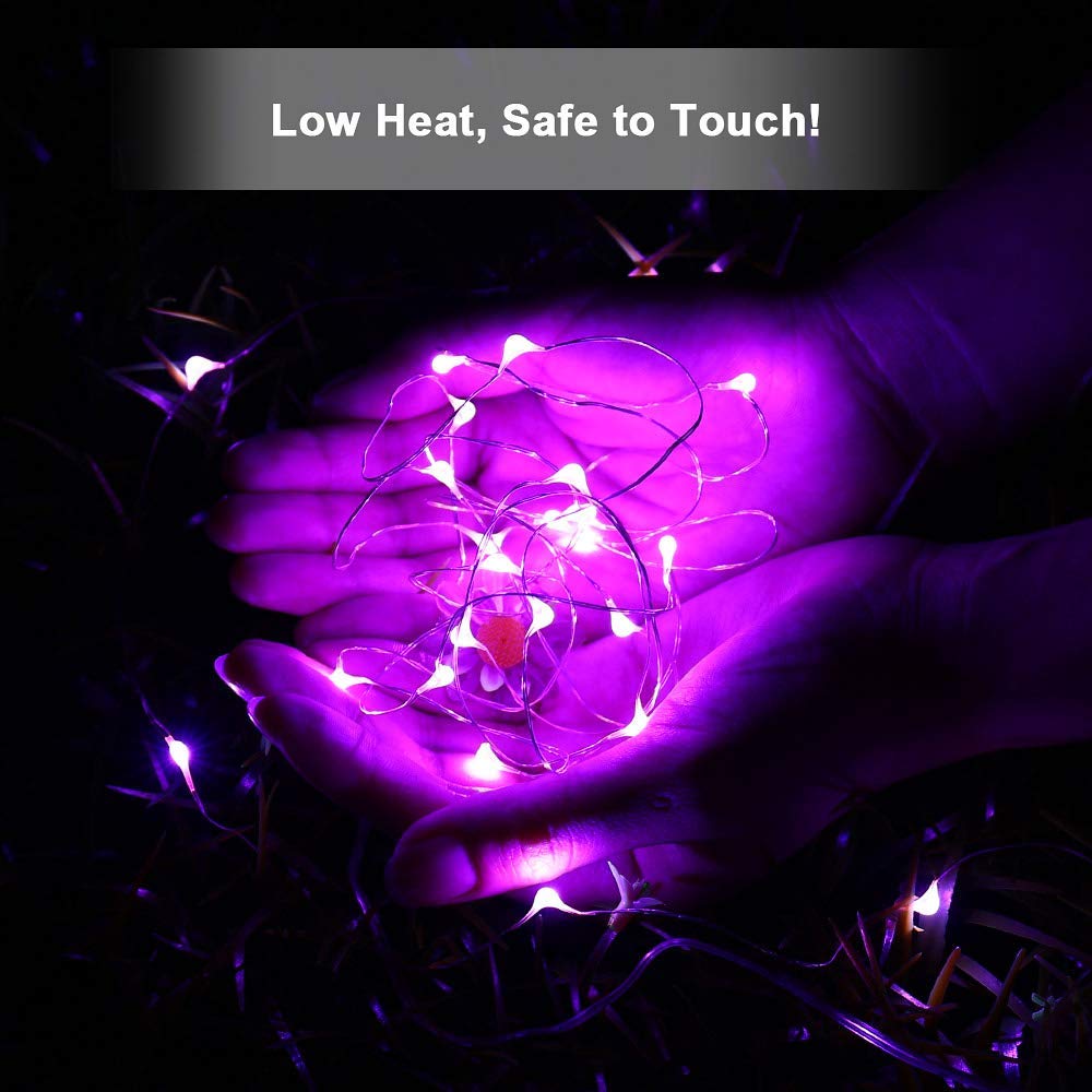 Brizled 2 Pack 60 LED Purple Halloween Fairy Lights + 100 LED 5MM Purple String Lights - Indoor Halloween Decorations for Party, Home, Yard & Outdoor Decor