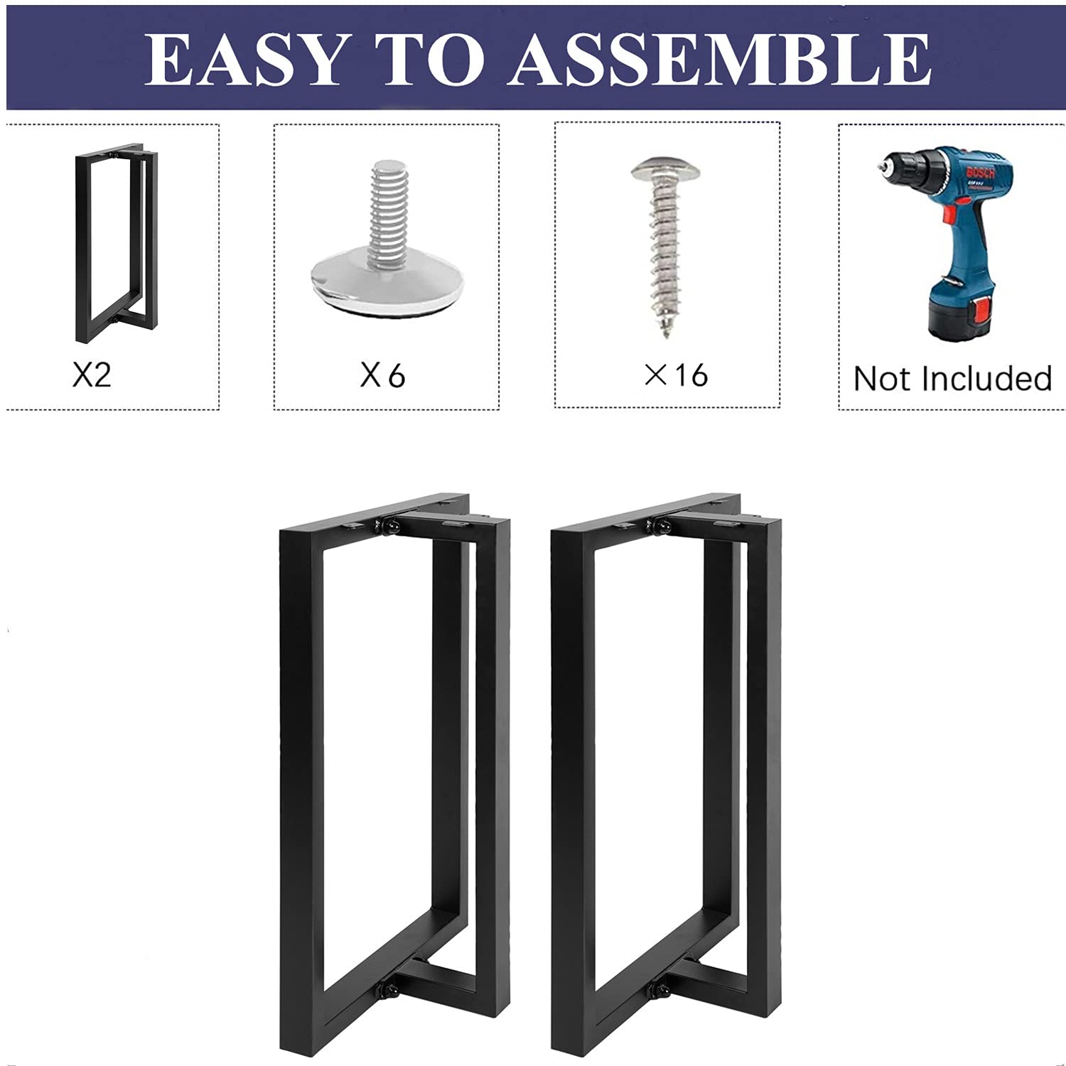 HOMEKAYT Heavy Duty Metal Table Legs 28