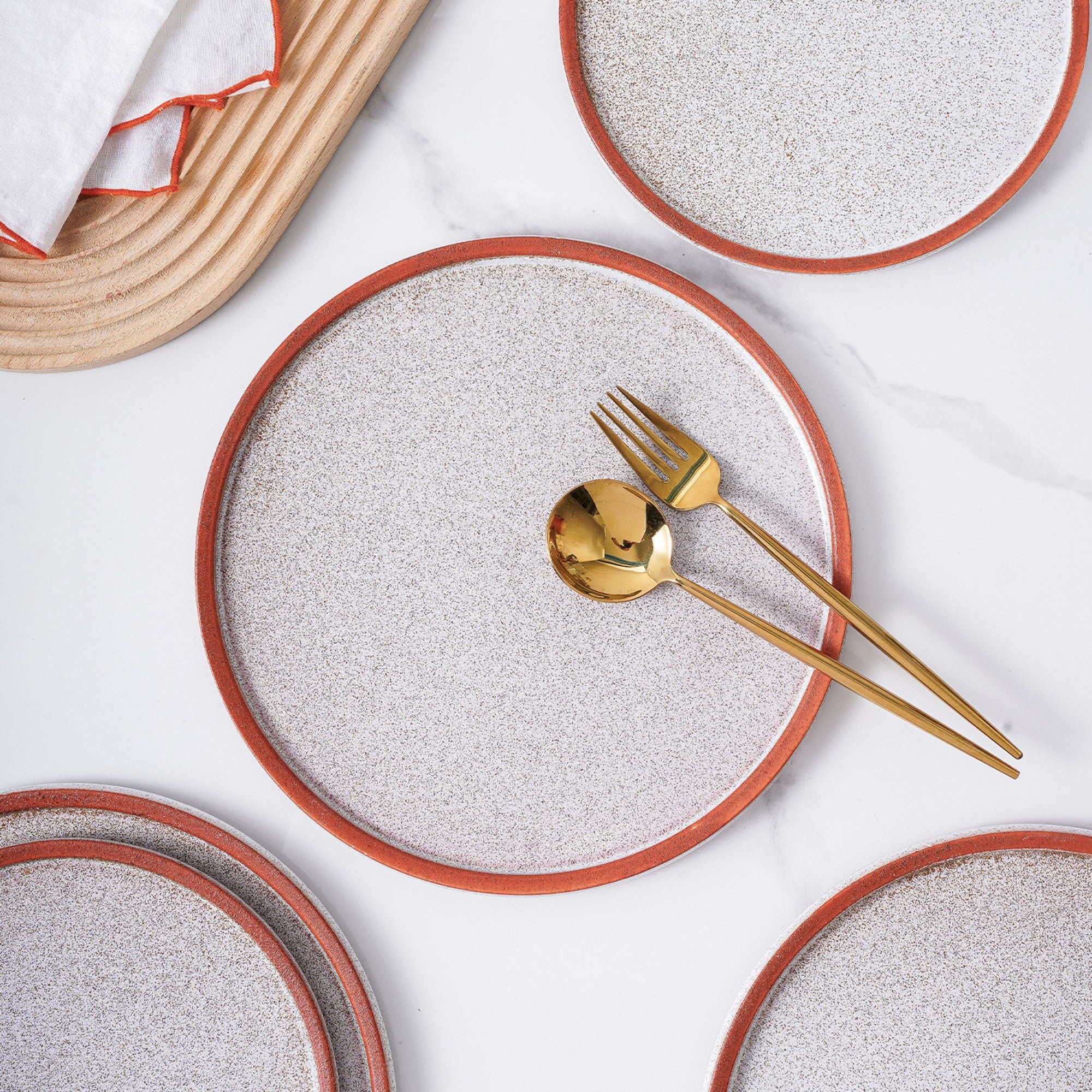 Vince Stoneware Salad Plate - Red | Durable Ceramic Dinner Plate for Salads, Appetizers & Desserts | Perfect for Everyday Dining, Entertaining & Restaurant Use