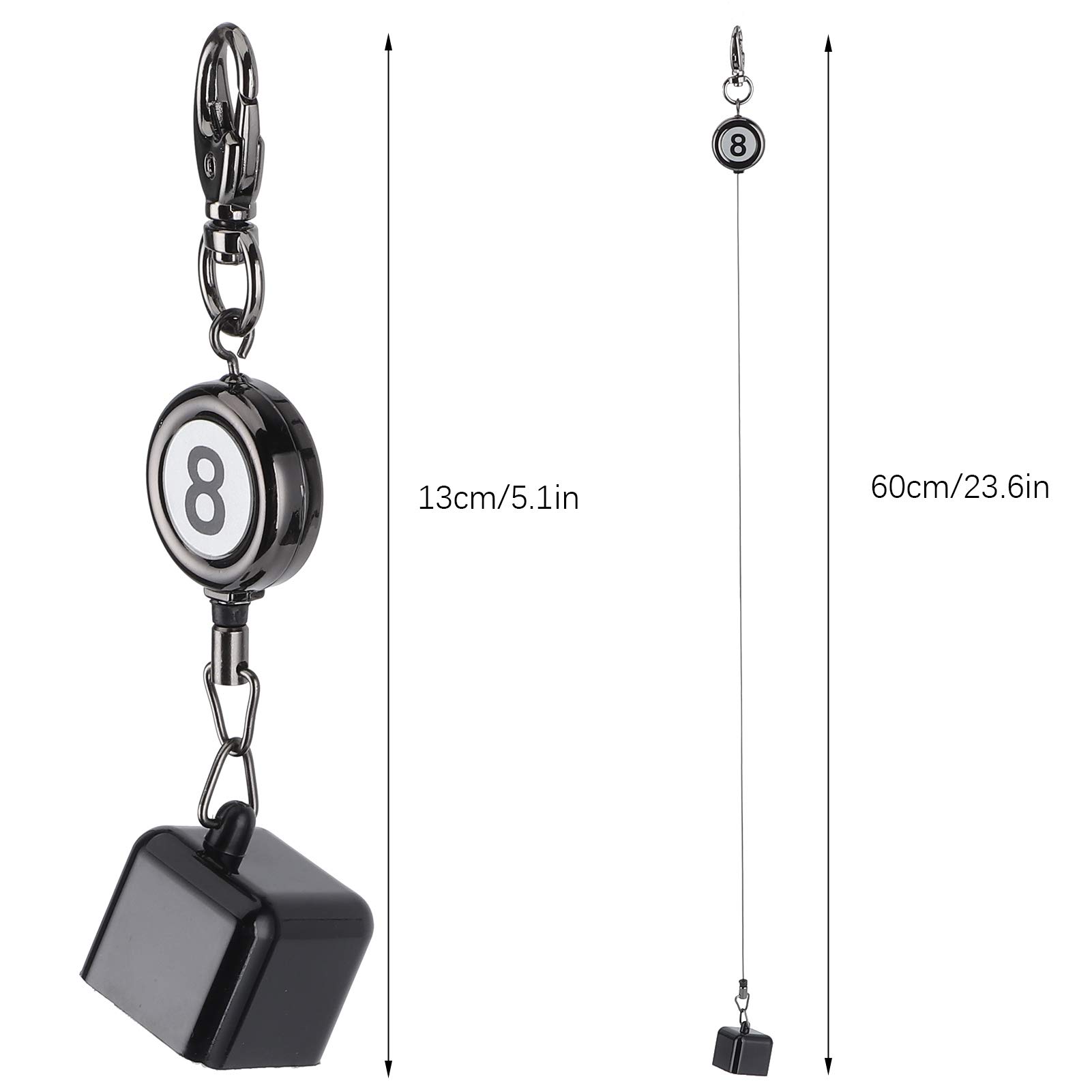 Premium Retractable Pool Cue Chalk Holder with Belt Clip & Key Ring - Durable Snooker/Billiards Accessories for Professional & Home Pool Tables - Perfect for Bars, Game Rooms & Tournament Play