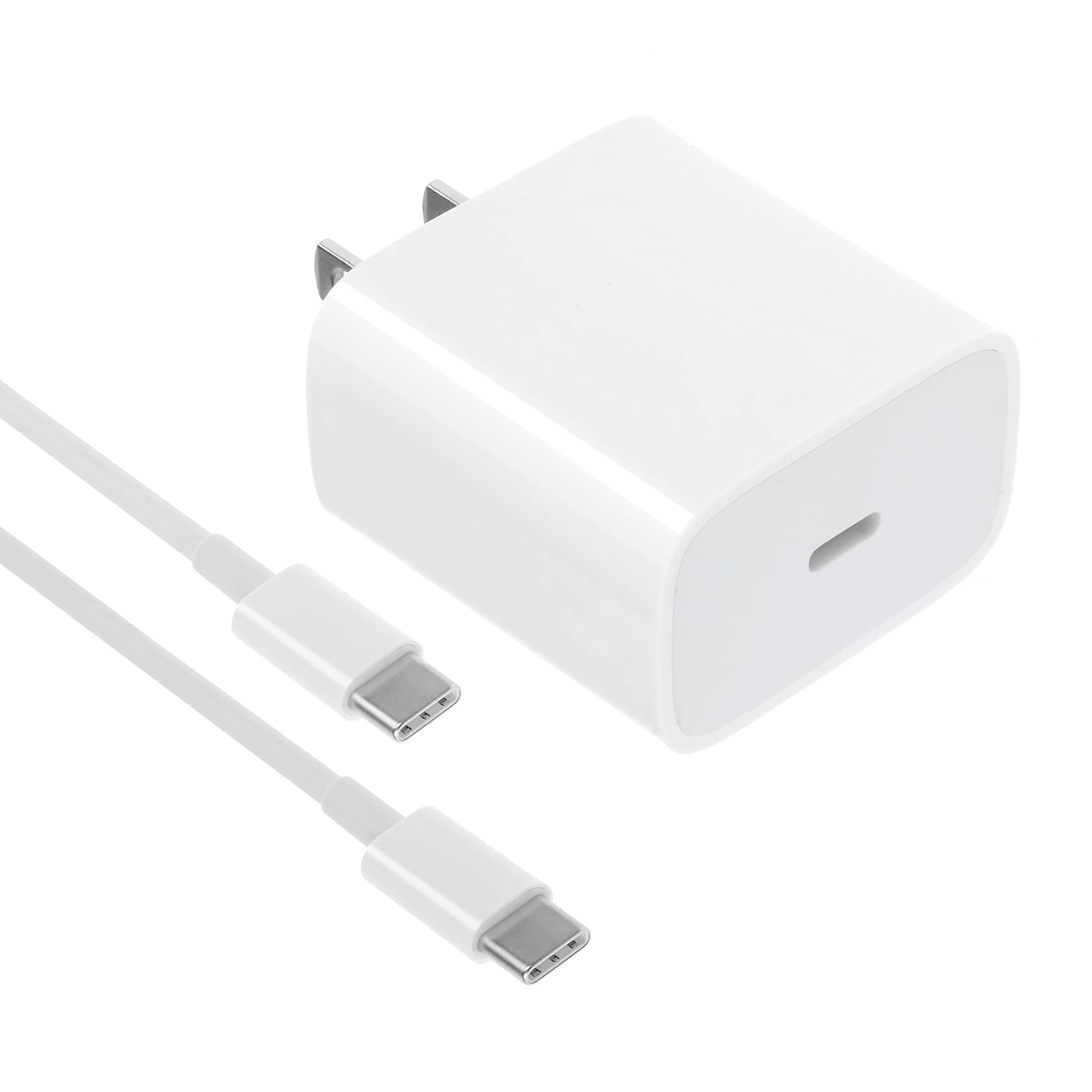 20W/18W USB C Fast Charger with 3.3ft Quick Charge Cable - USB-C Power Adapter & Wall Charger for MacBook Pro, Samsung Galaxy S10/S20/Note10, Google Pixel - Perfect for Home, Office & Travel Charging