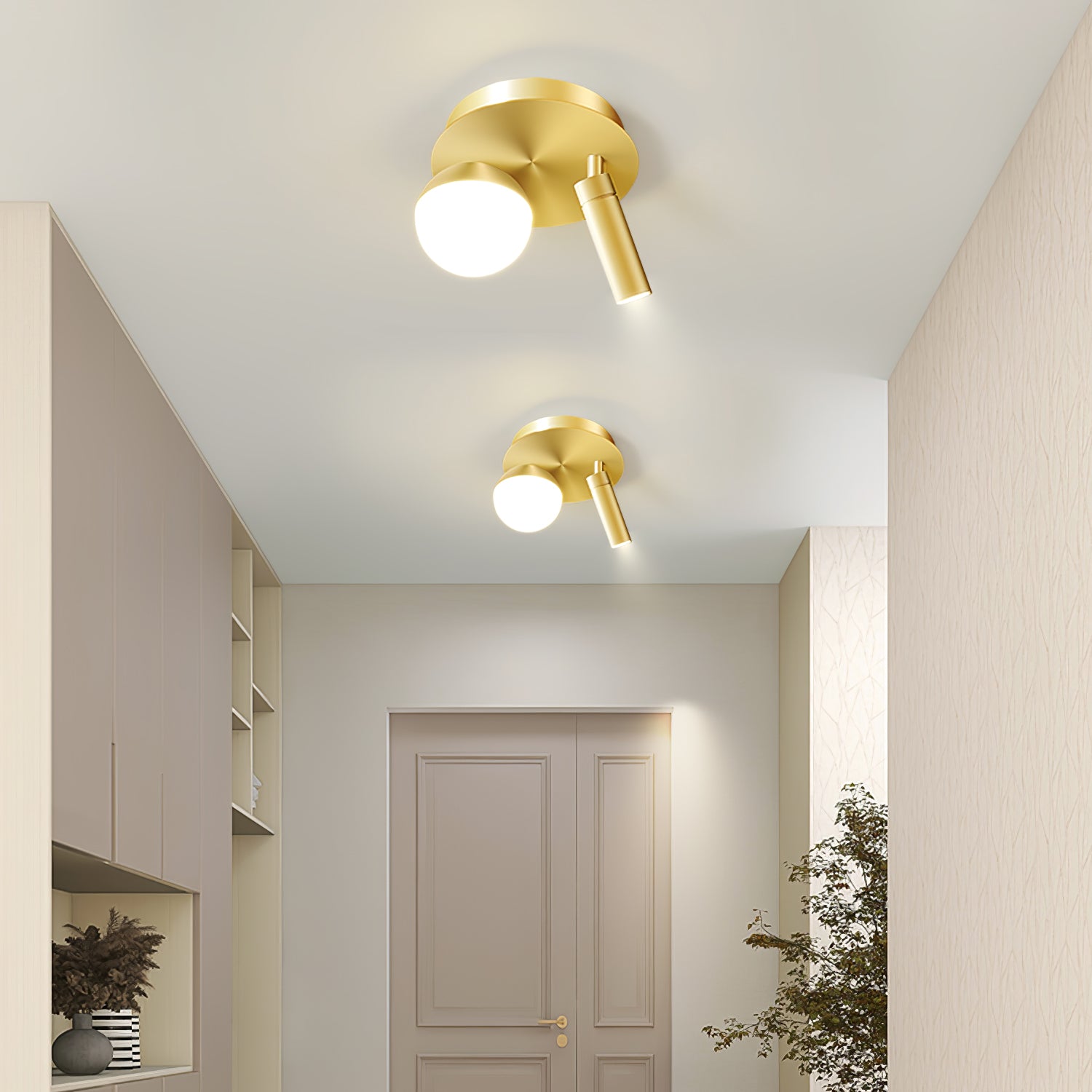 Round LED Ceiling Spotlight Light - Modern Flush Mount Lighting Fixture for Living Room, Bedroom, Kitchen & Hallway - Dimmable Bright White 4000K
