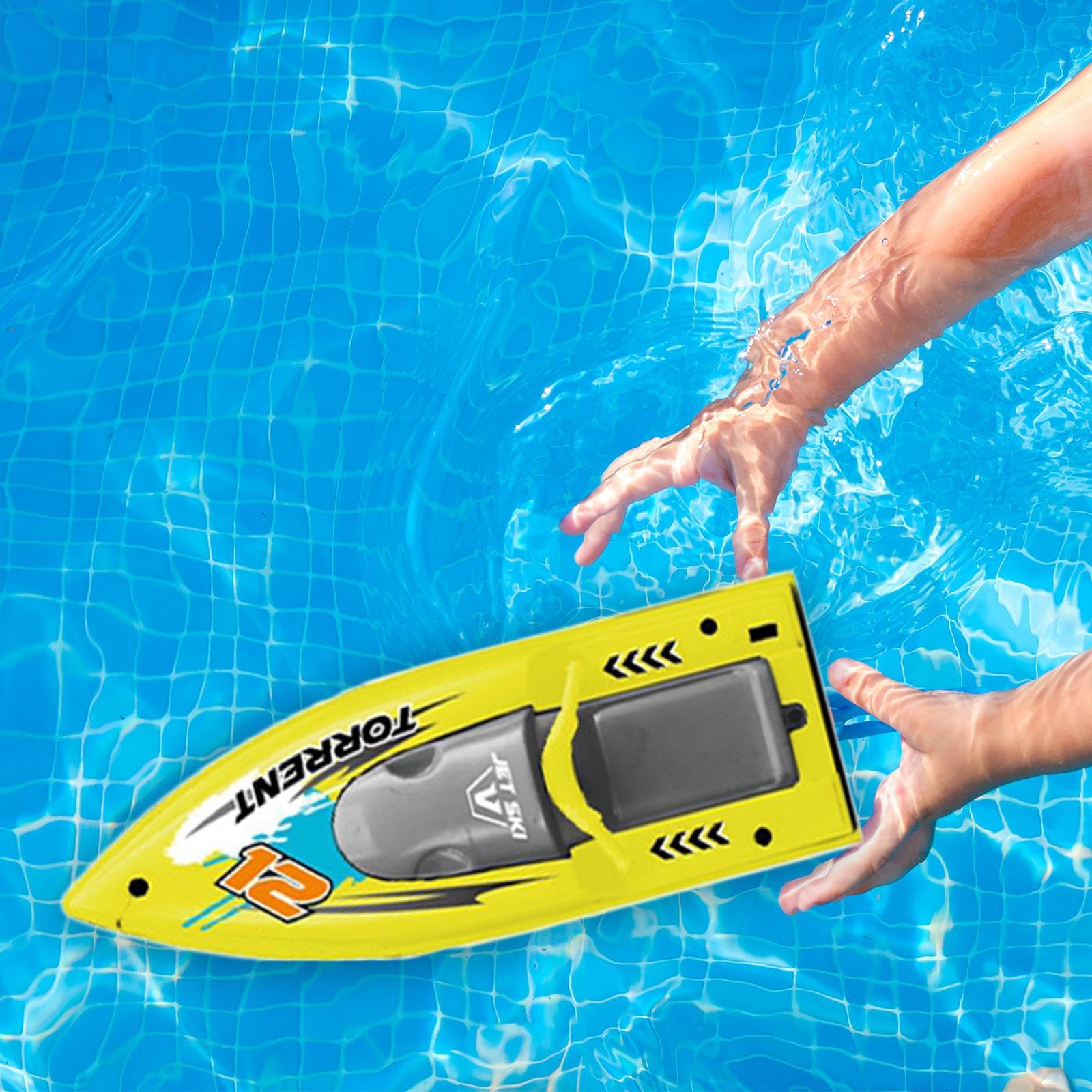 **MagiDeal Electric Speed Boat Toy for Kids - Remote Control Water Racing Boat, Fun Bath Toy & Pool Toy for Toddlers, Perfect Gift for Boys & Girls (Yellow) - Great for Bath Time, Pool Parties & Outdoor Water Play**