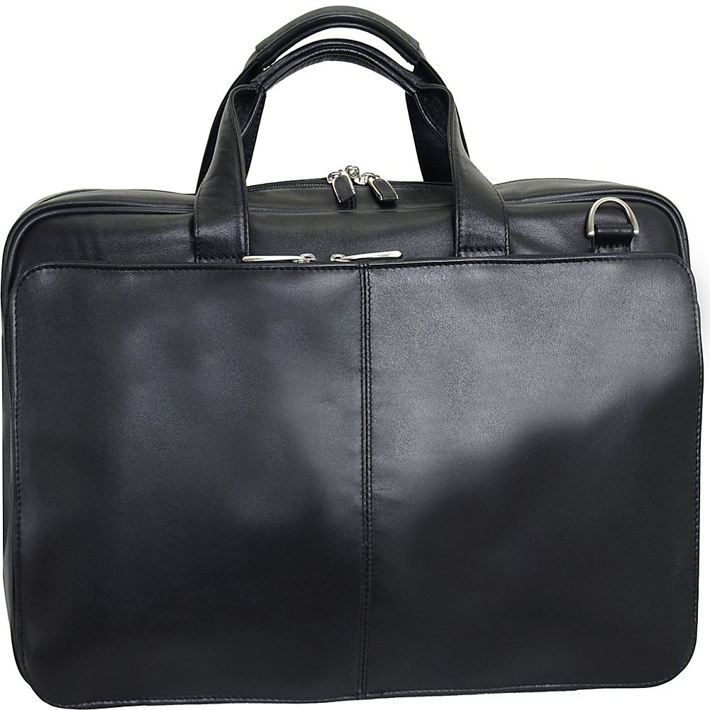 Premium Genuine Leather Laptop Briefcase for Business Professionals - 15.6 Inch Laptop Case with Multiple Pockets (Black) - Perfect for Office, Travel & Executive Meetings