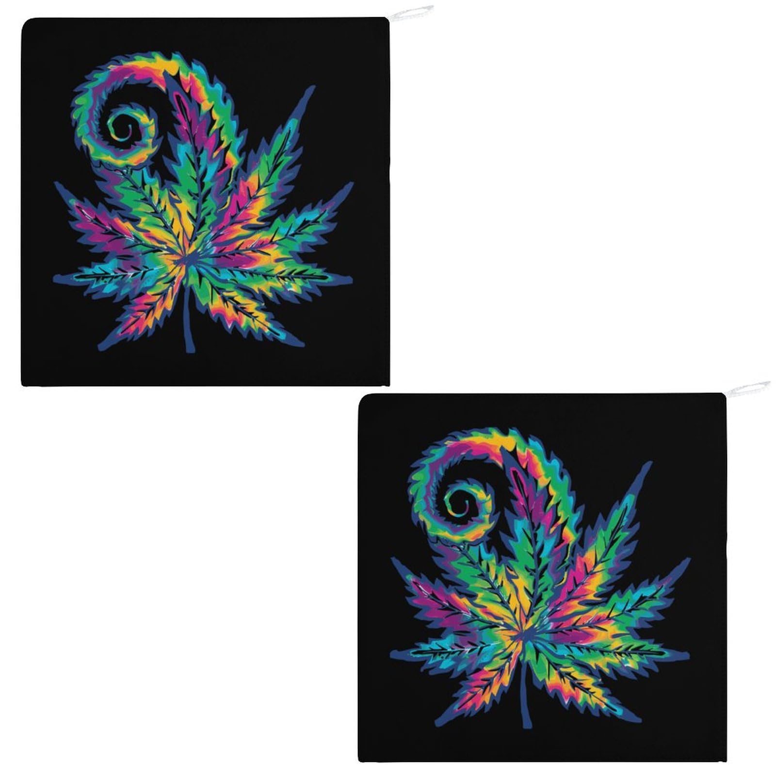 Soft Tie Dye Cannabis Leaf Hand Towels & Washcloths - 2 Pack Bath Towels with Hanging Loop for Travel, Home, Bathroom - Perfect for Stoner Gifts, 420 Parties & Hippie Decor
