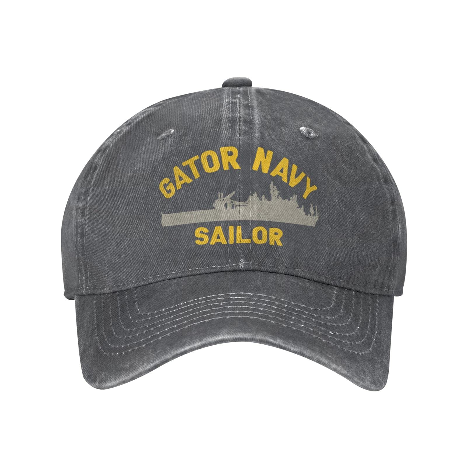 Gator Navy Sailor Cowboy Hat & Denim Dad Jeans Hat - Vintage Baseball Cap for Men - Plain Fit Adjustable Cotton Hat for Outdoor, Fishing, and Casual Wear