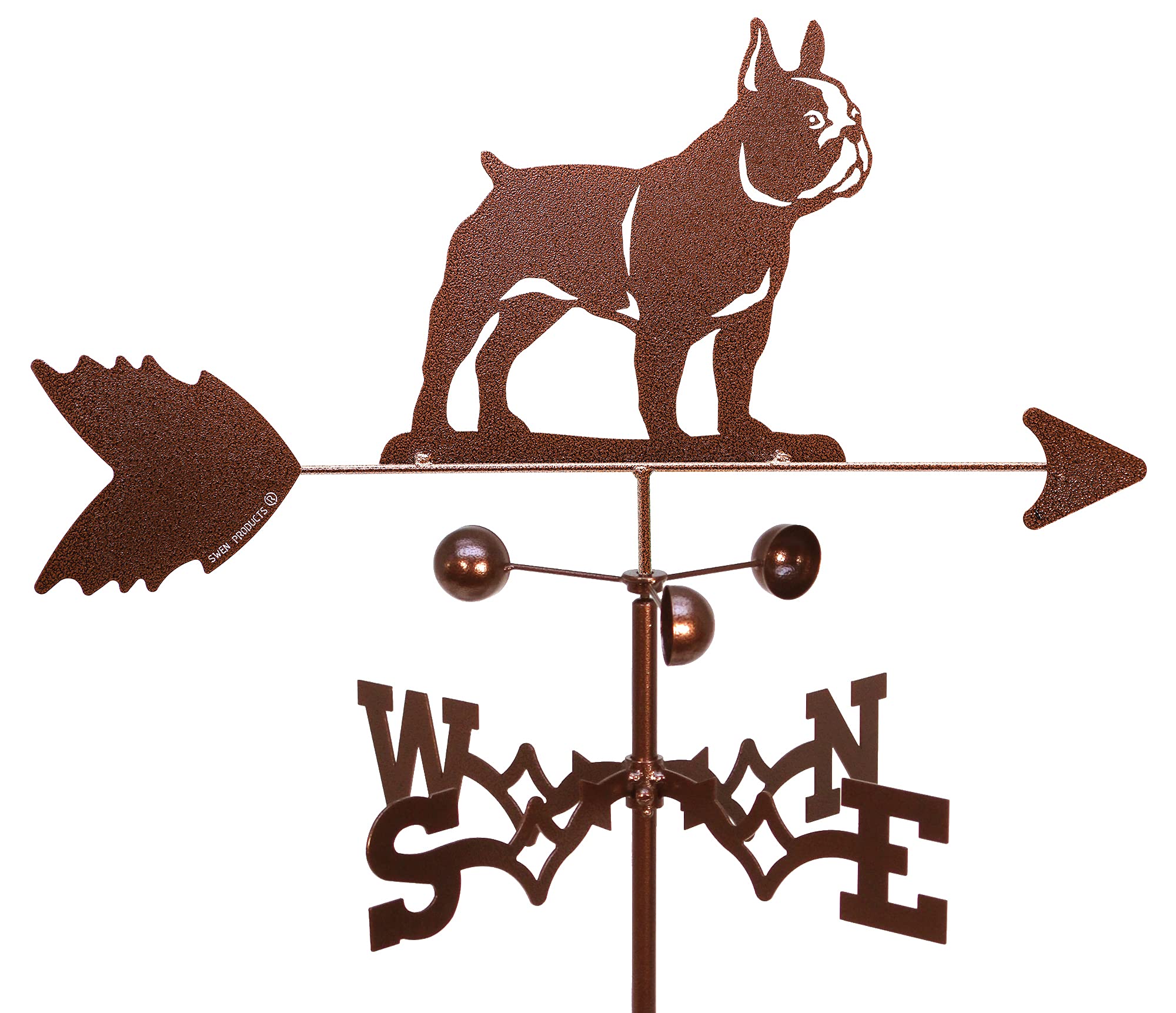French Bulldog Weathervane - Decorative Garden Mount for Outdoor Decor, Perfect for Roof, Yard, and Patio Use