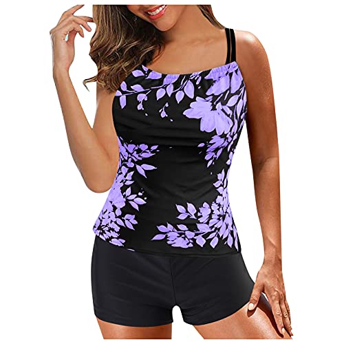 MAYW Women's Two Piece Colorful Swimsuits - Flowy Flounce Top & High Waist Bottom Bikini Set for Beach, Pool & Summer Vacation