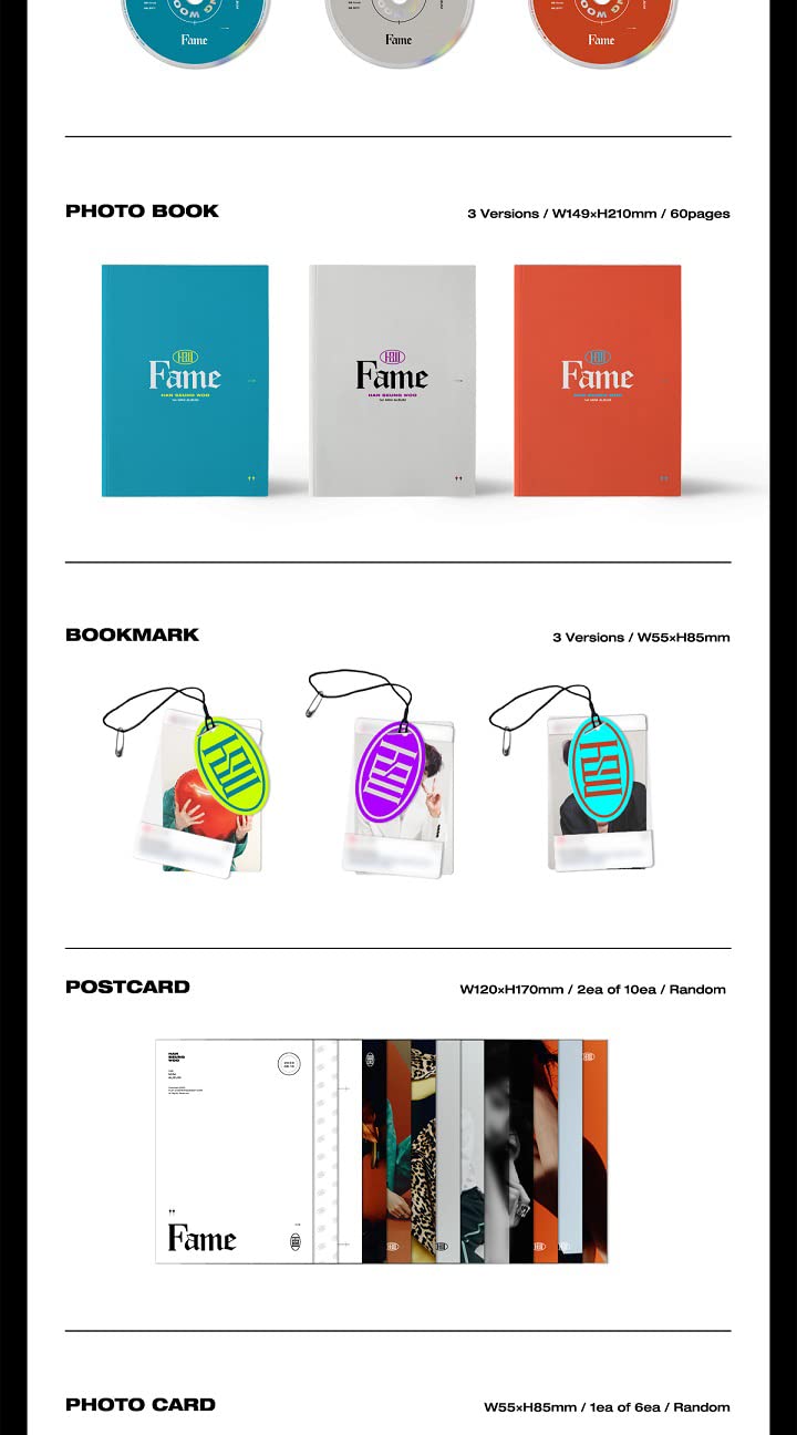 Victon Han Seungwoo 'Fame' 1st Solo Mini Album - Random Version with 60p PhotoBook, 12p Lyrics, Bookmark, 2p PostCard & PhotoCard | Kpop Sealed Album with Tracking Number | Perfect for Kpop Collectors and Fans
