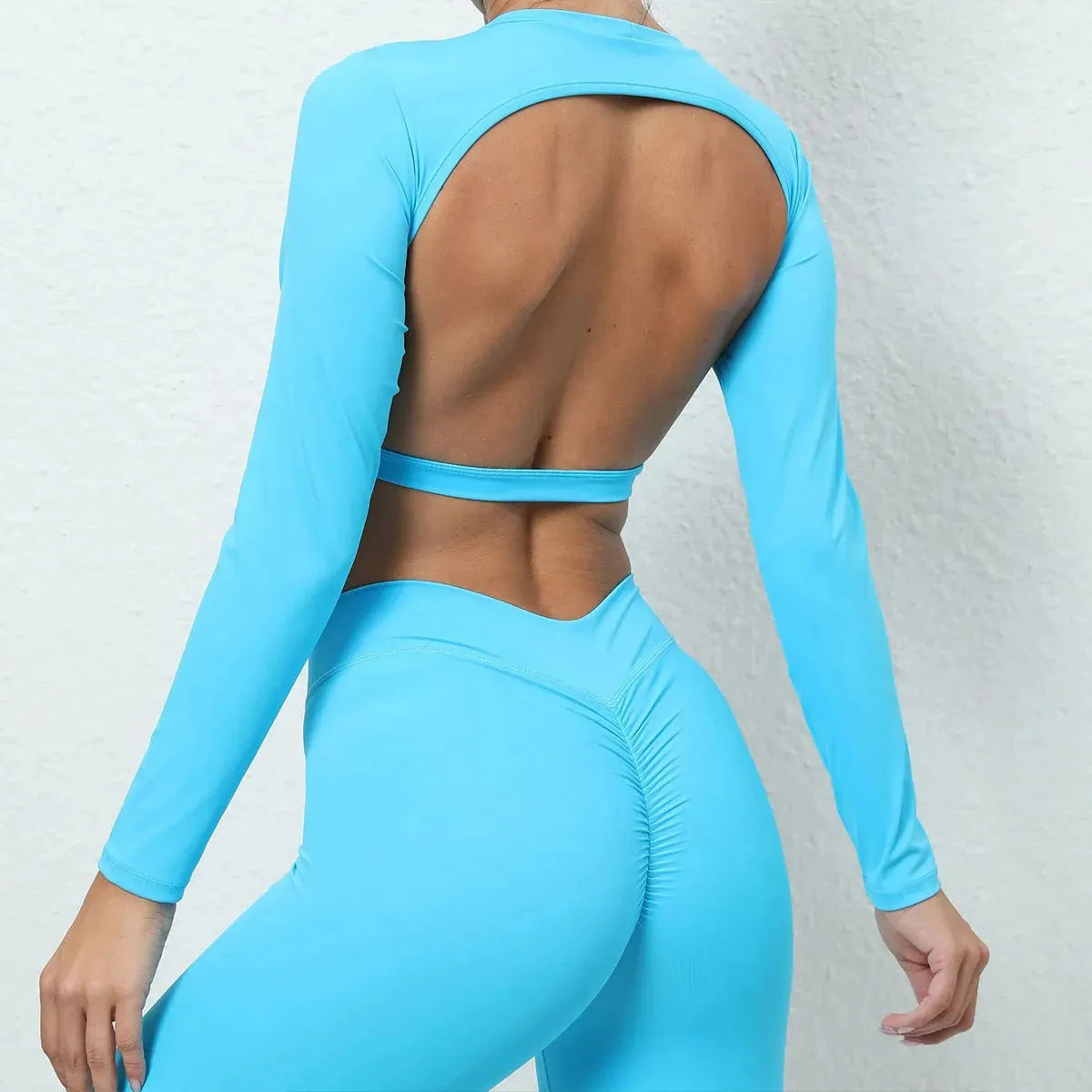 Sexy Long Sleeve Backless Yoga Top for Women - Breathable Quick Dry Workout Crop Top - Gym & Fitness Sportswear - Perfect for Yoga, Pilates & Cardio Workouts