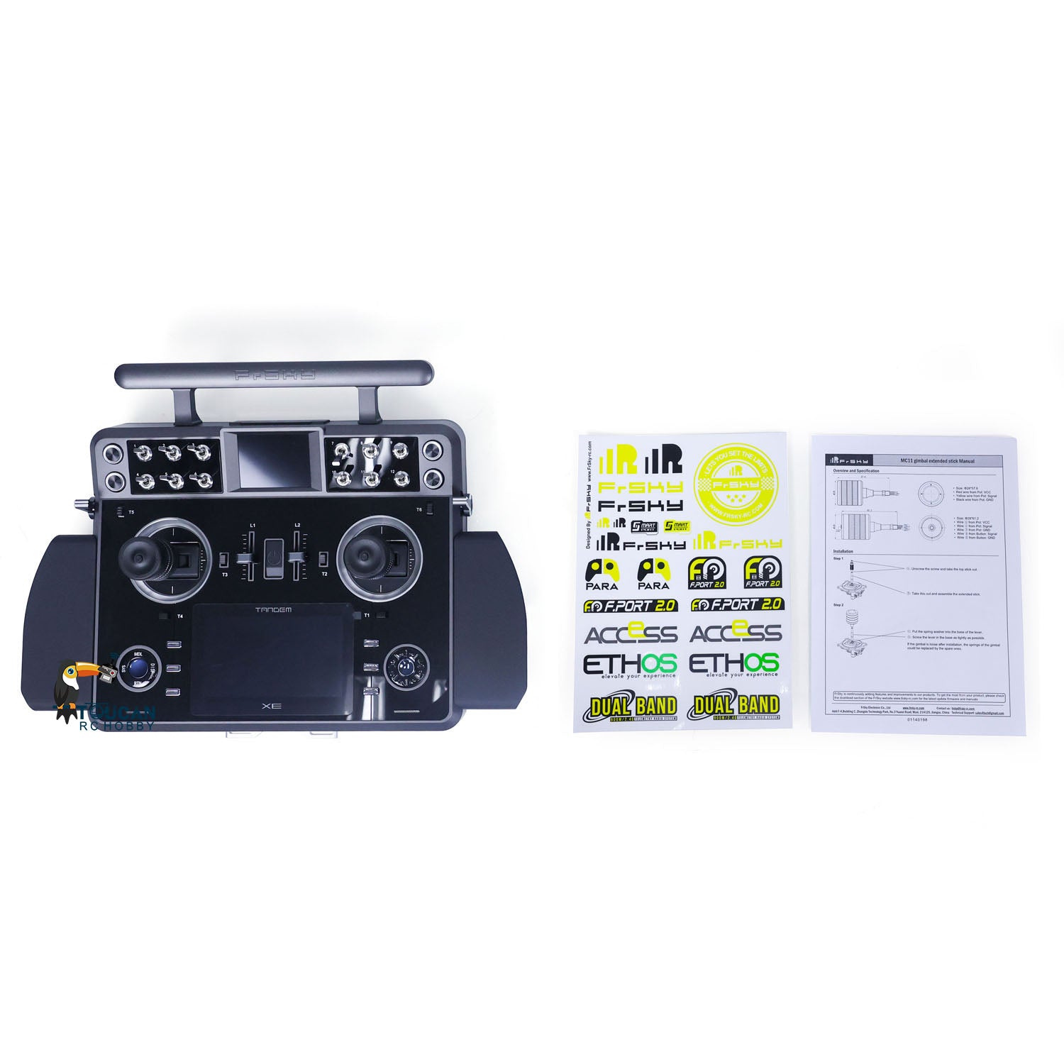 FrSky Tandem XE 24-Channel RC Transmitter with 3D Gimbal & 4000mAh Battery - Remote Control for RC Boats, Trucks, Airplanes - Perfect for FPV Racing, Aerial Photography & RC Hobbyists