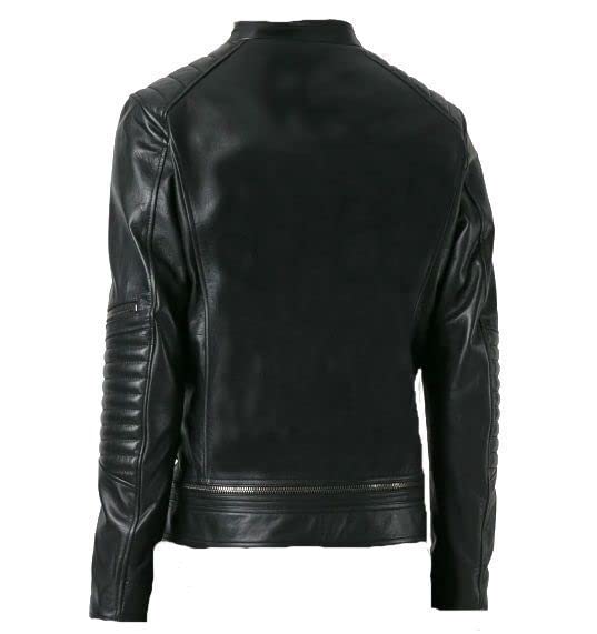 Genuine Leather Motorcycle Jacket for Men - Black Designer Biker Jacket - Perfect for Riding, Casual Wear & Outdoor Adventures