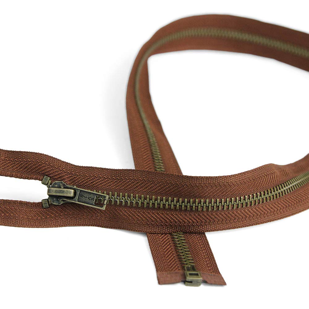 Antique Brass Open End Zippers 20