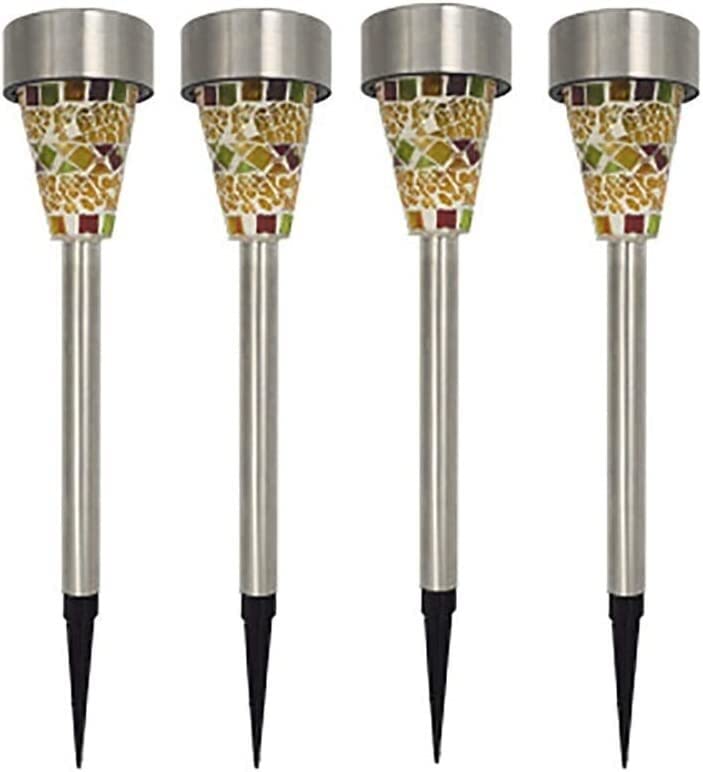 Solar-Powered Outdoor Pathway Lights - Stainless Steel Waterproof LED Garden Lights for Lawn, Yard & Courtyard | Weatherproof Landscape Lighting for Walkways, Driveways & Decorative Mosaic Effects