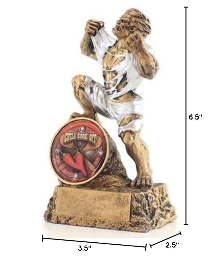 Custom Monster Trophy 6.75 Inch - Personalized Victory Award with Front Insert Plate - Engraved Sports & Achievement Recognition Award for Competitions, Office Awards, and School Events