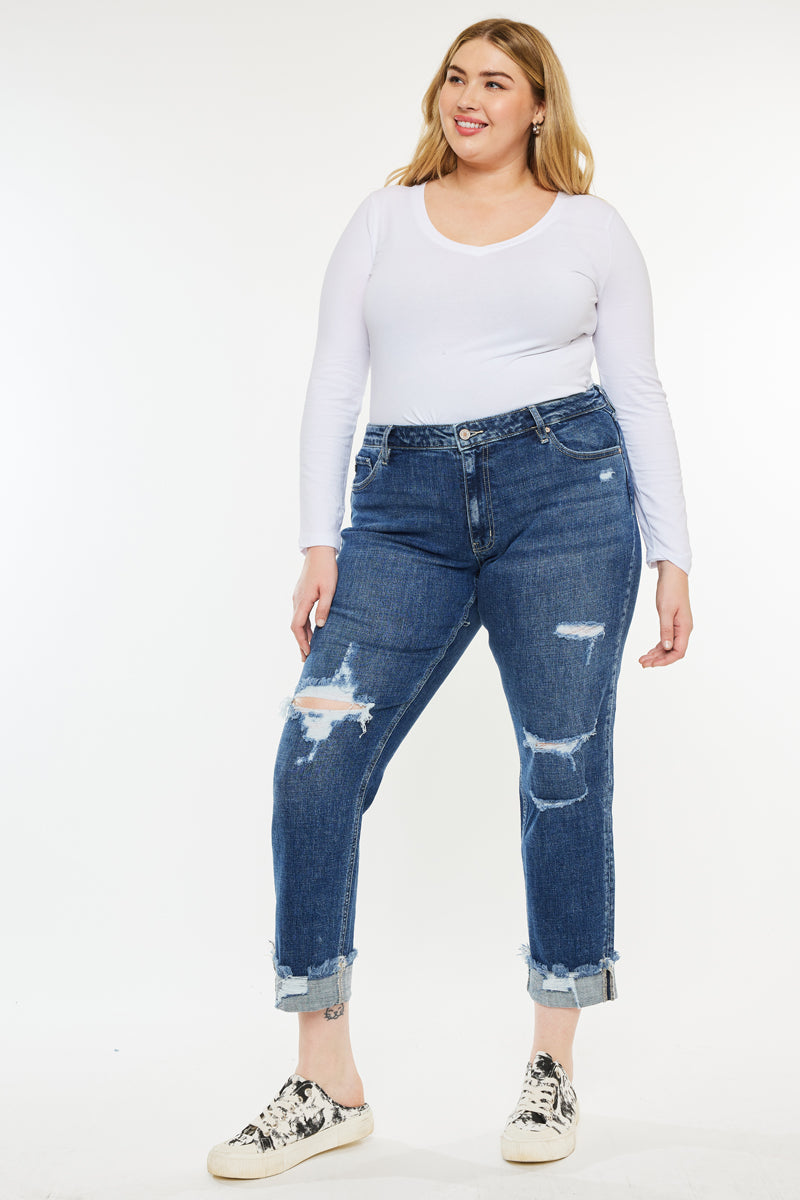 Stylish Nelly Mid Rise Boyfriend Jeans for Women - Plus Size Comfort Fit Denim Pants | Casual Everyday Wear & Weekend Outfits