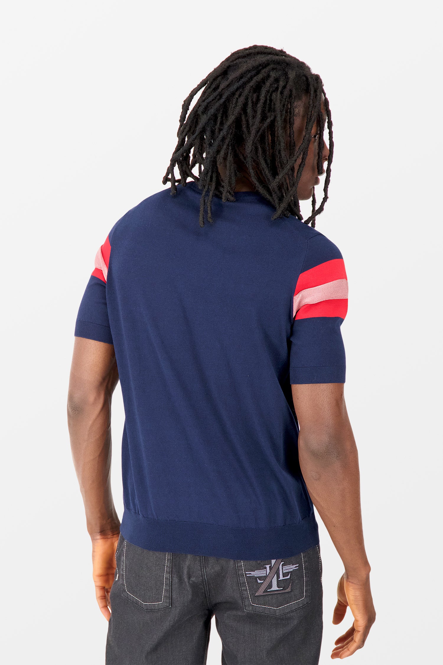 Zilli Navy/Red MC T-Shirt for Men - Premium Cotton Crew Neck Tee - Casual & Streetwear Style - Perfect for Everyday Wear, Gym, and Outings