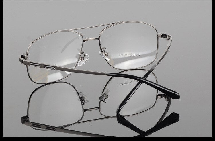 Bclear Men's Full Rim Big Square Double Bridge Alloy Eyeglasses S2256 - Stylish Reading Glasses for Work & Everyday Use