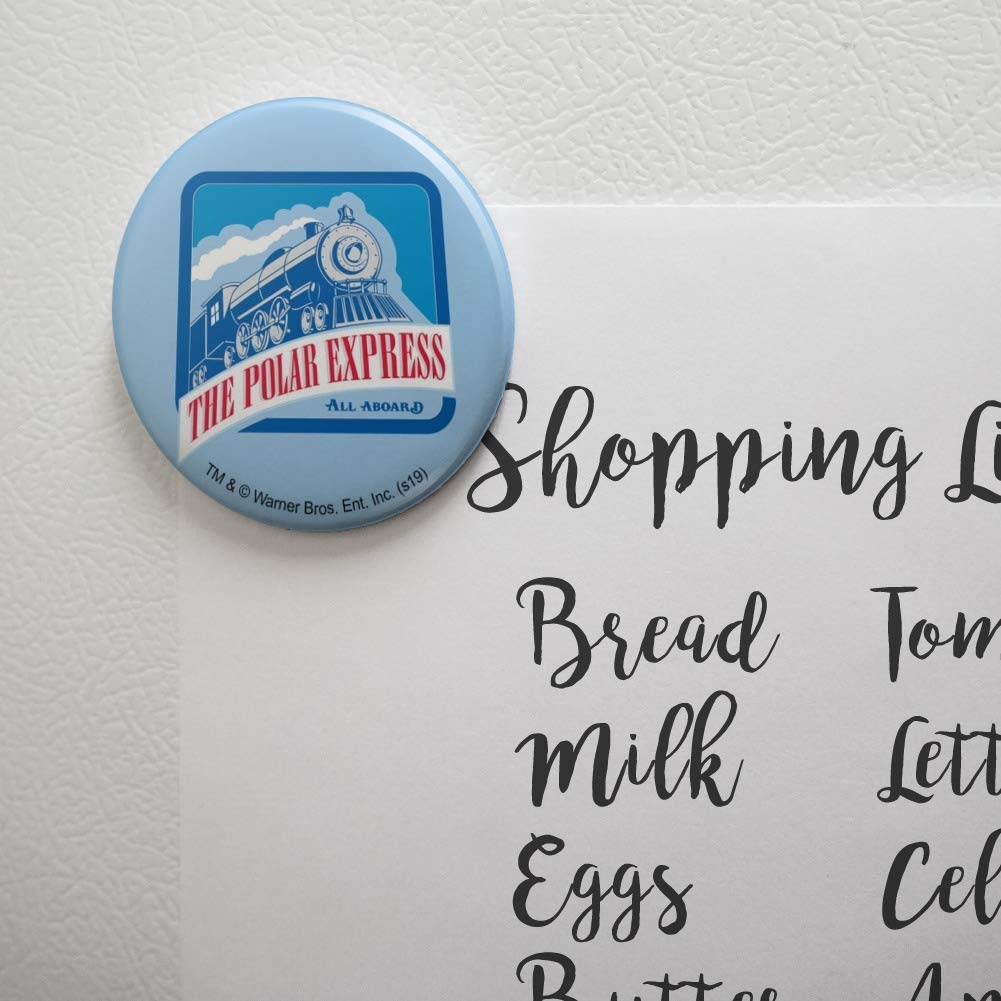 The Polar Express All Aboard Kitchen Refrigerator Locker Button Magnet - Fun Train-Themed Fridge Decor for Christmas, Kids Rooms & Office Lockers
