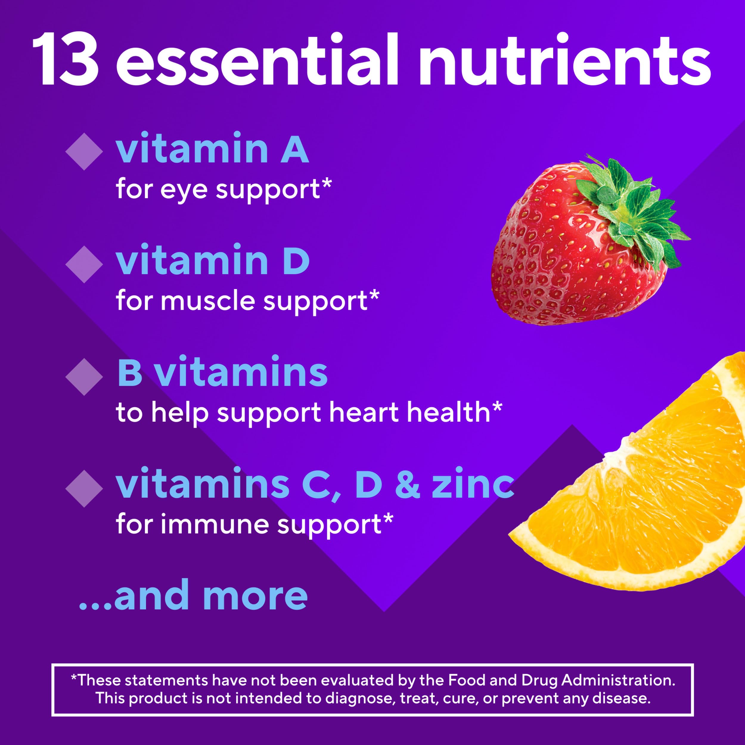 Vitafusion Men's 50+ Daily Multivitamin Gummies - 120 Count - Supports Energy, Immunity & Heart Health - Delicious Berry Flavored Gummy Vitamins for Active Senior Men