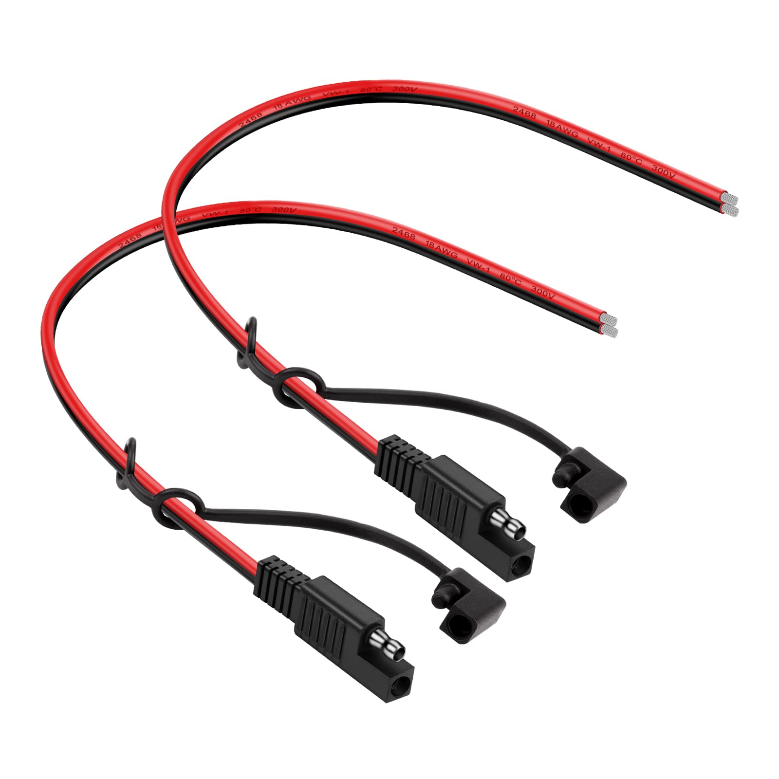 iGreely 2-Pack SAE Extension Cable with Quick Connector - 18AWG Heavy Duty SAE Disconnect Plug for RV, Trolling Motor, Solar Panel & Battery Charging - Weatherproof Power Cord for Marine, Automotive & Outdoor Use