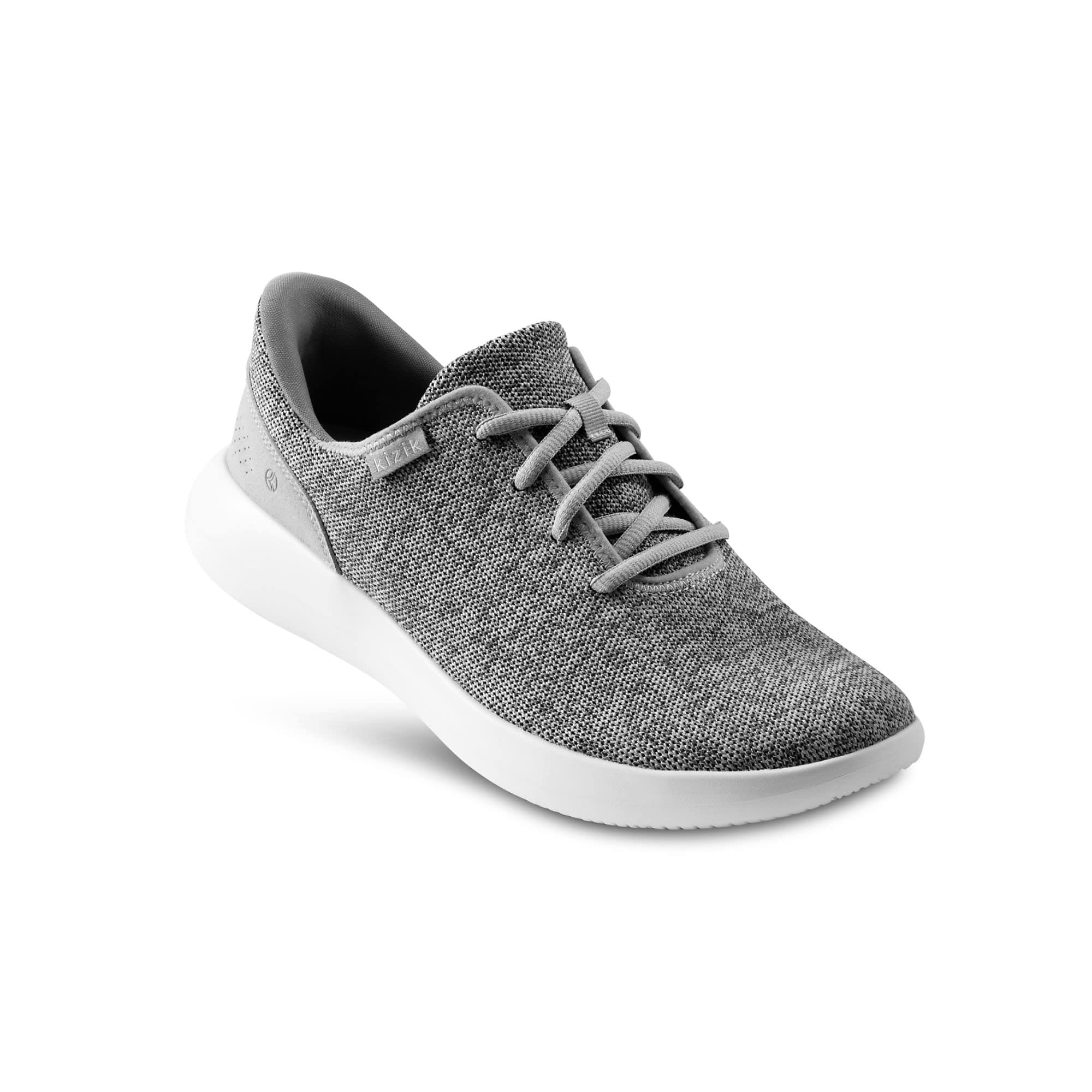 Kizik Madrid Eco Knit Hands-Free Slip-On Sneakers for Men & Women | Comfortable Grey Walking Shoes | Perfect for Travel, Work & Casual Wear (Men's 5.5 / Women's 7)