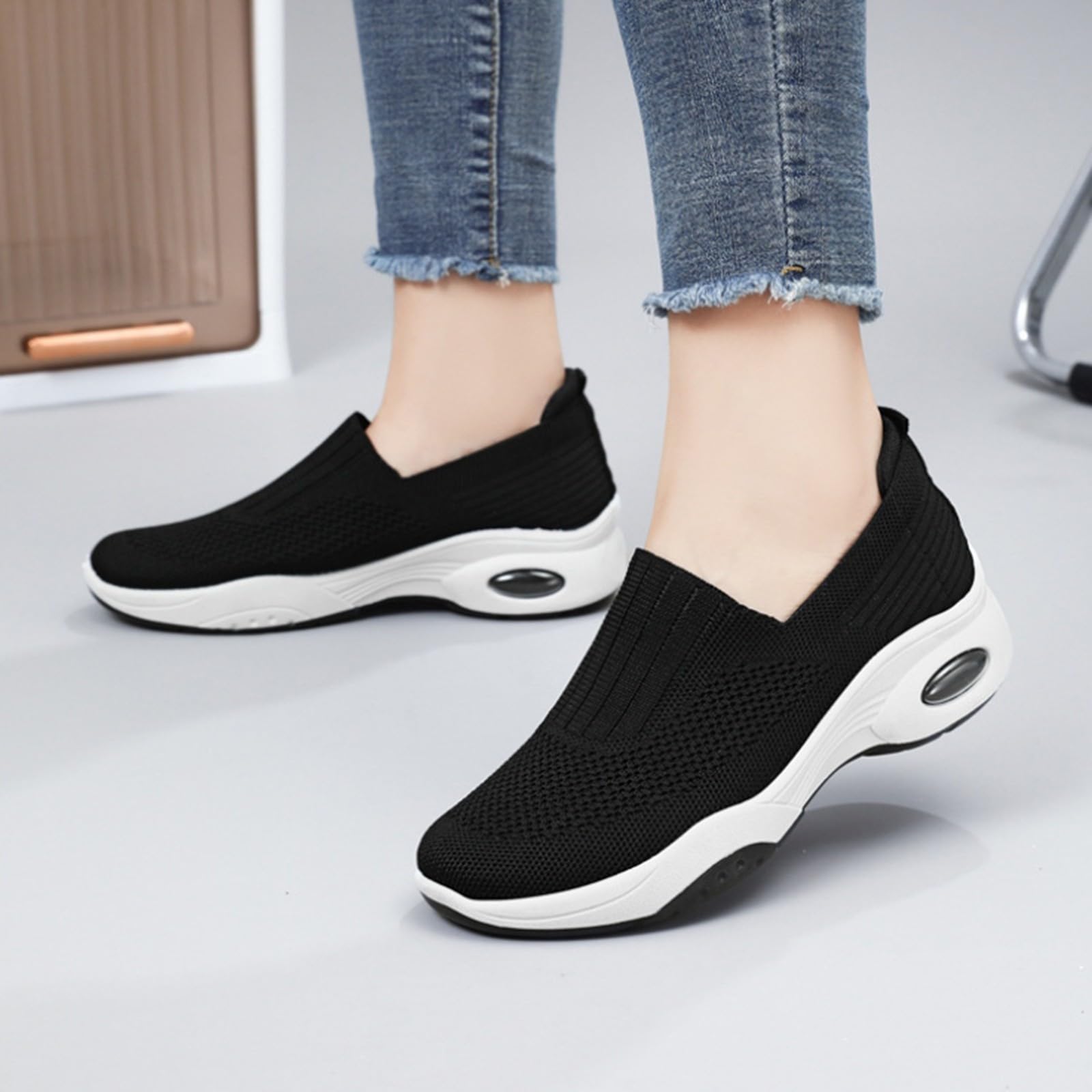 Women's Slip-On Walking Sneakers - Breathable Comfortable Workout Shoes for Tennis & Casual Wear | Perfect for Gym, Travel & Daily Activities