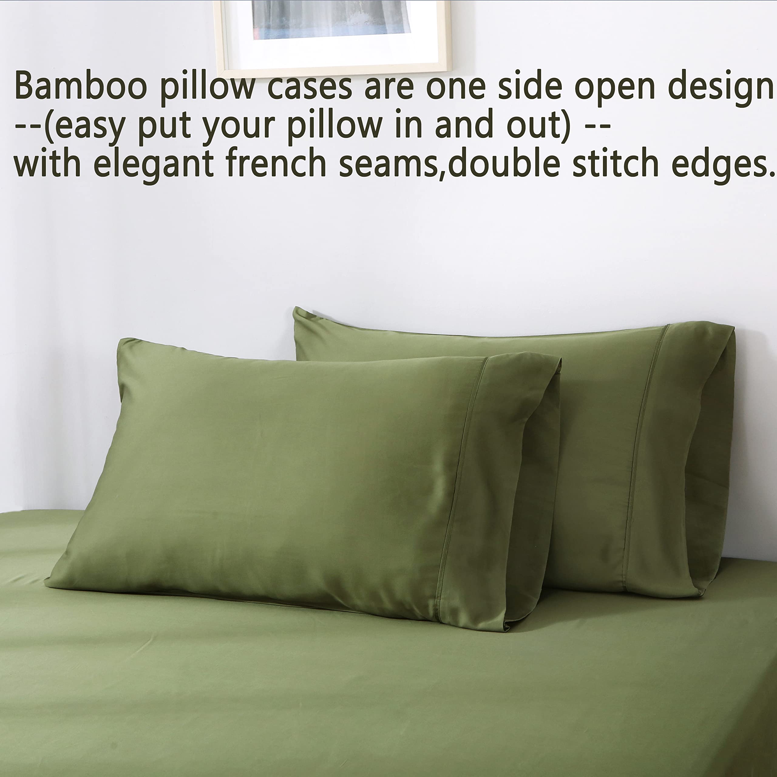 Bamboo Rayon Cooling Bed Sheets Set - King Size, 4-Piece Silky Soft & Breathable Sheets with Deep Pockets (Fits Up to 16