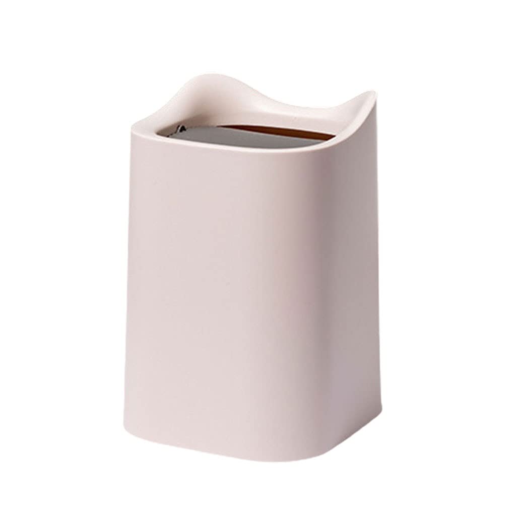 Nordic Mini Indoor Trash Can - Pink Small Garbage Bin for Kitchen, Office, Bedroom & Living Room | Portable Desktop Waste Basket with Lid for Home, Recycling & Storage | Perfect for Small Spaces, Dorm Rooms & Workspaces