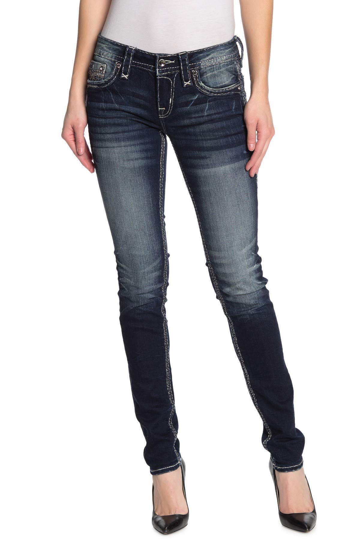 Rock Revival Women's Daray S202 Skinny Jeans - High Waisted Stretch Denim Pants for Casual Wear & Night Out