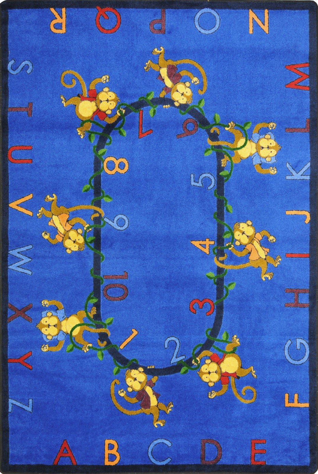Joy Carpets Monkey Business Blue Area Rug 5'4