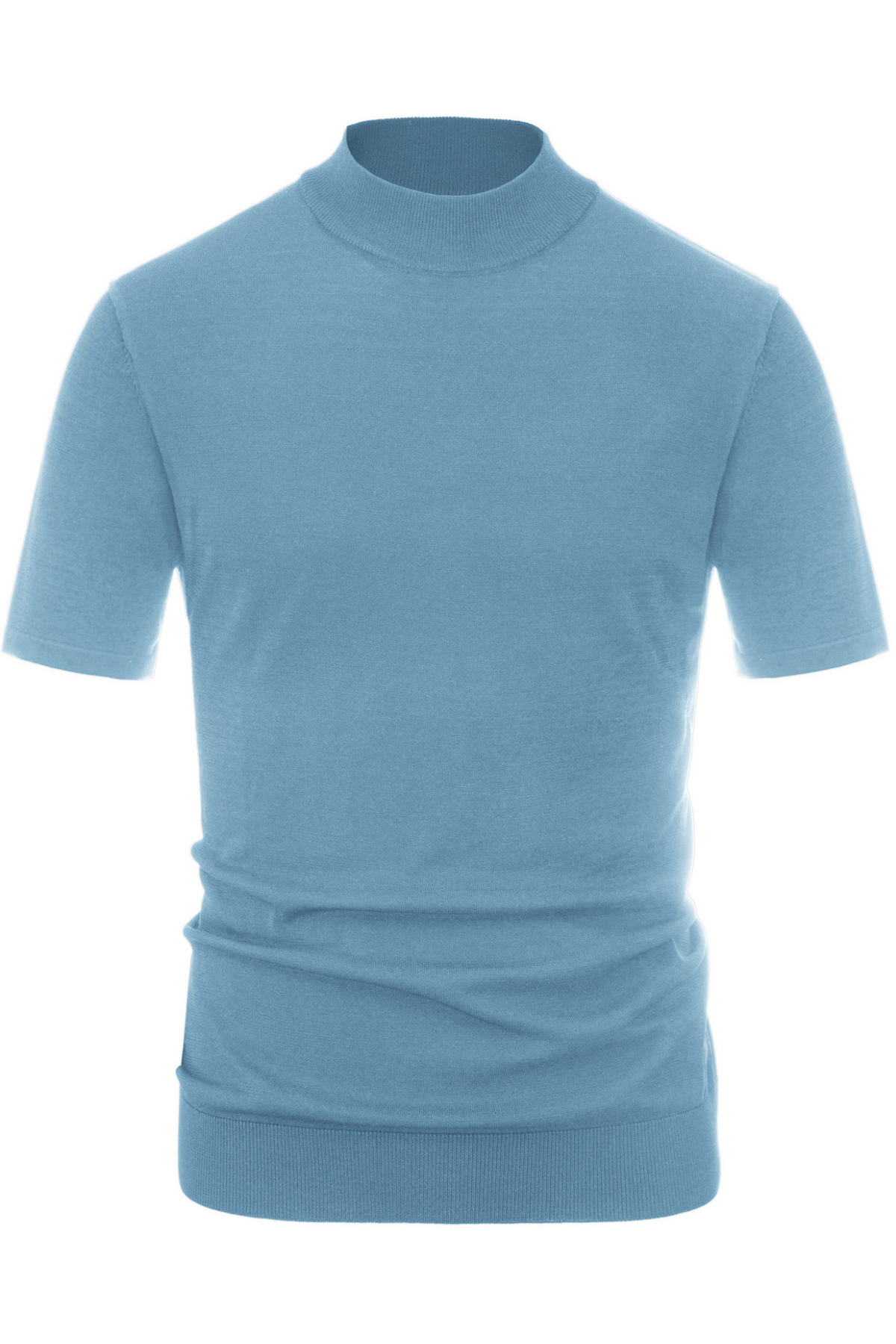 Men's Short Sleeve Mock Turtleneck Knit Pullover Sweater - Solid Color Casual Knitwear for Office, Date Night & Fall Layering