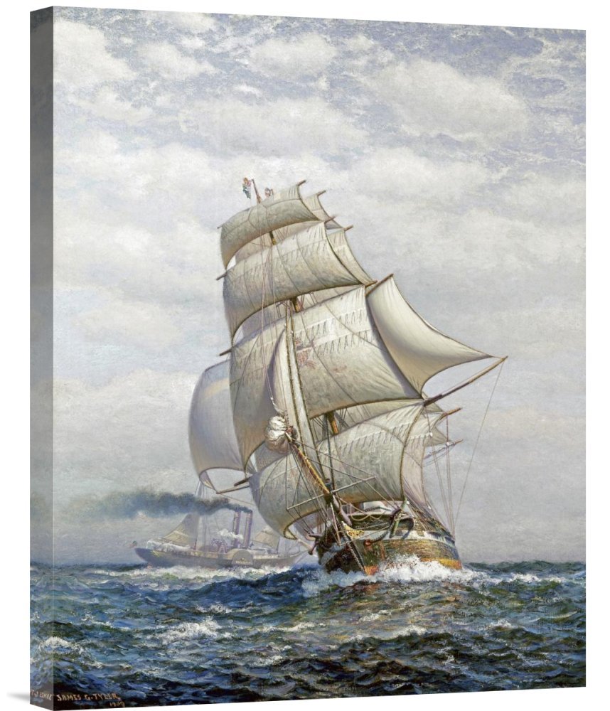 James Gale Tyler Full Sail Gallery Wrap Giclee Canvas Wall Art Print - Premium Handmade Home Decor for Living Room, Bedroom & Office - Ready to Hang