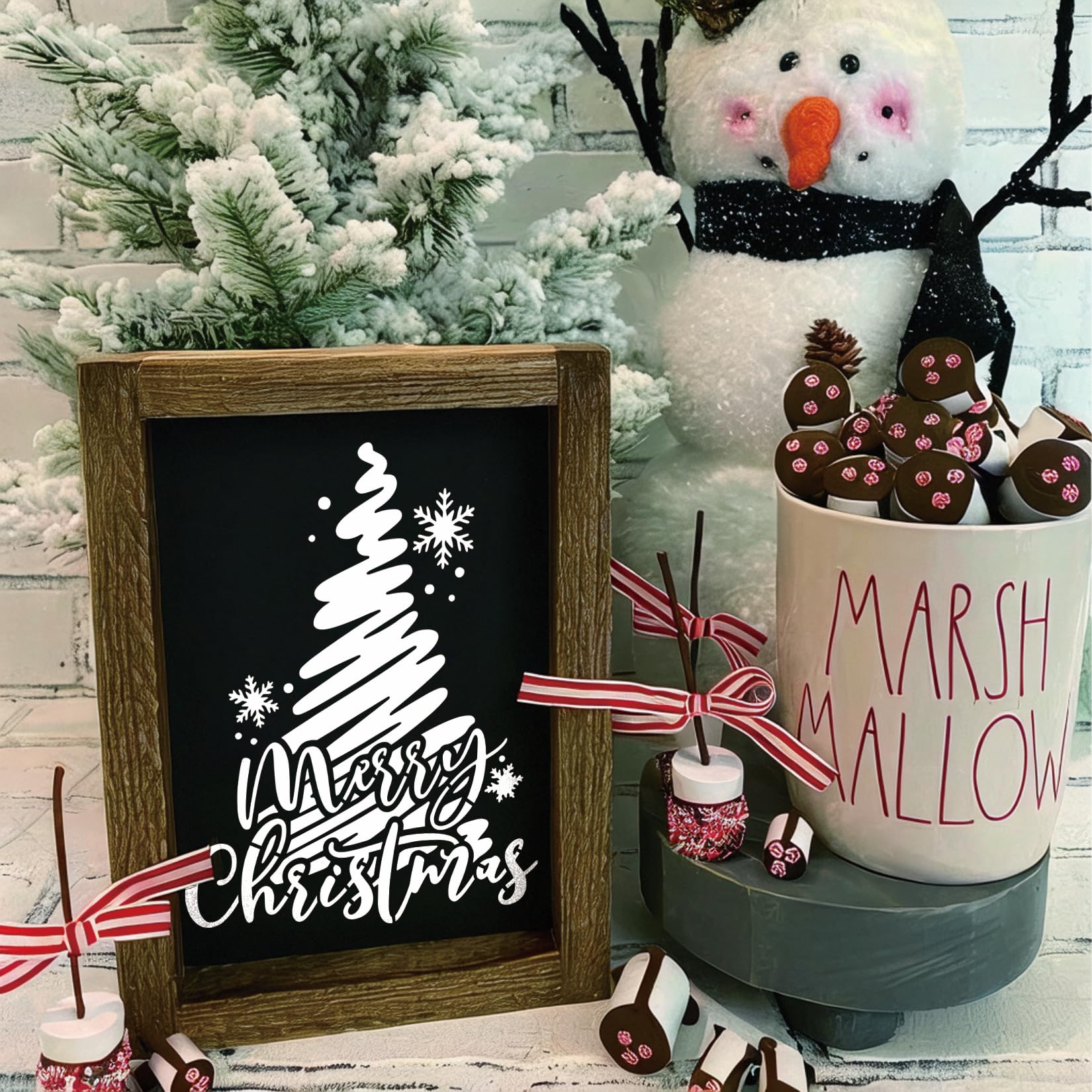 9 Pcs Reusable Merry Christmas Stencils for Crafts - Let It Snow Holiday Painting Templates for Wood, Windows, Cards & Scrapbooking (6x5 Inch) - Perfect for DIY Christmas Decorations, Gift Wrapping & Holiday Projects