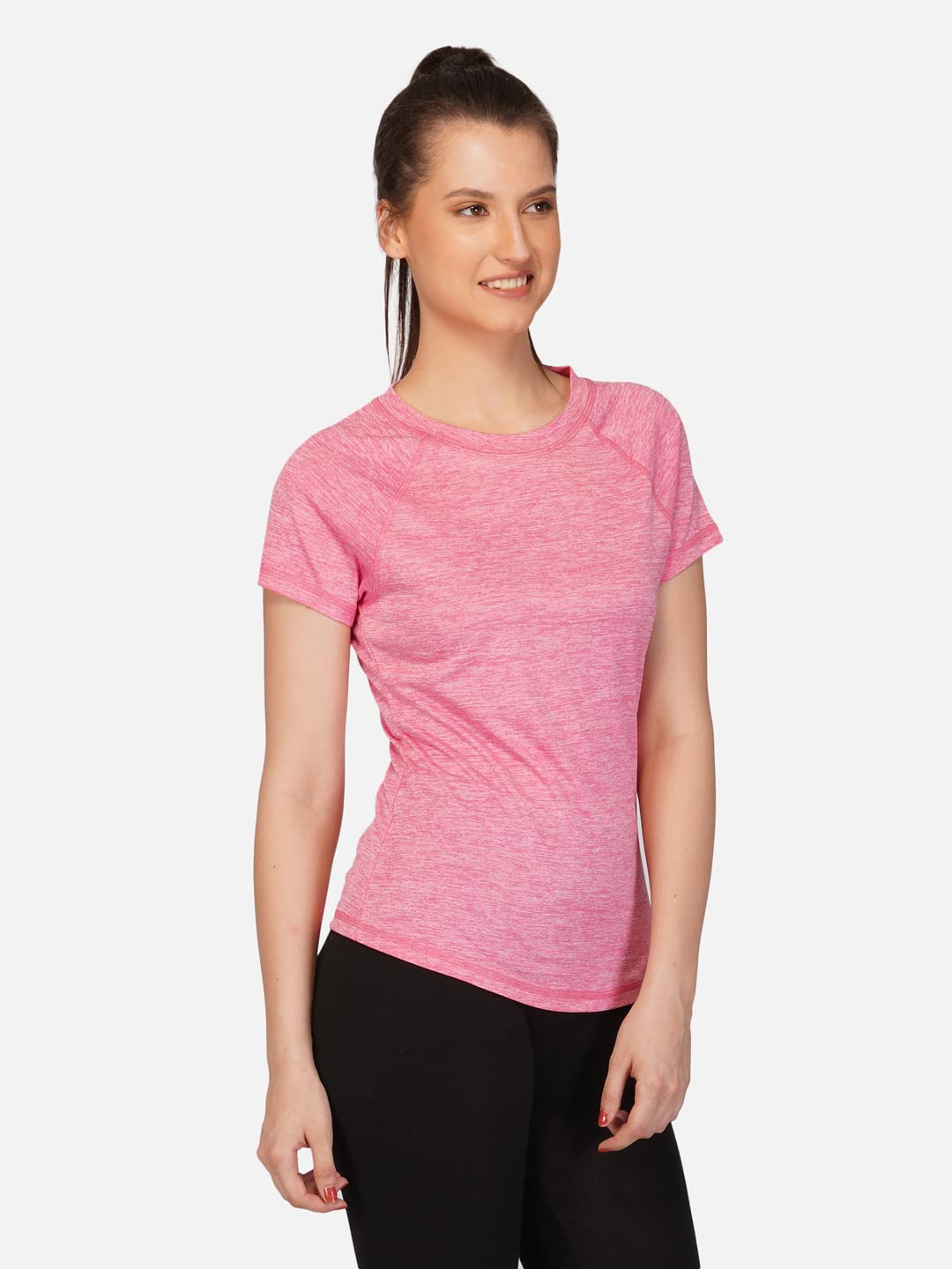 Women's Activewear Dri-Fit Sports T-Shirt - Breathable Workout Top for Running, Yoga & Gym (Pink, Size S) - Perfect for Fitness & Casual Wear