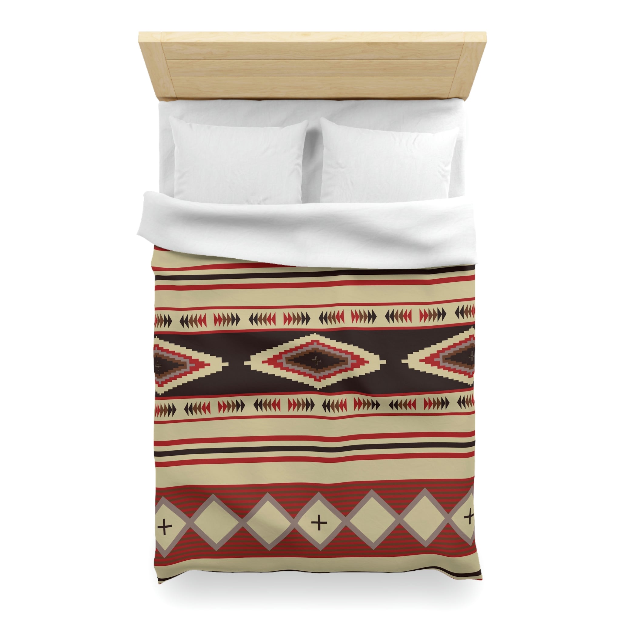 Southwestern Microfiber Duvet Cover Set - Bohemian Rio Vista Print Bedding for Bedroom Decor (Queen/King Size) - Perfect for Boho Chic Home & Guest Room Styling