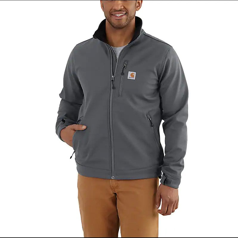 Carhartt RAIN DEFENDER® Heavyweight Softshell Jacket for Men - Waterproof Windproof Work Jacket with Fleece Lining - Ideal for Construction, Outdoor Work & Winter Activities