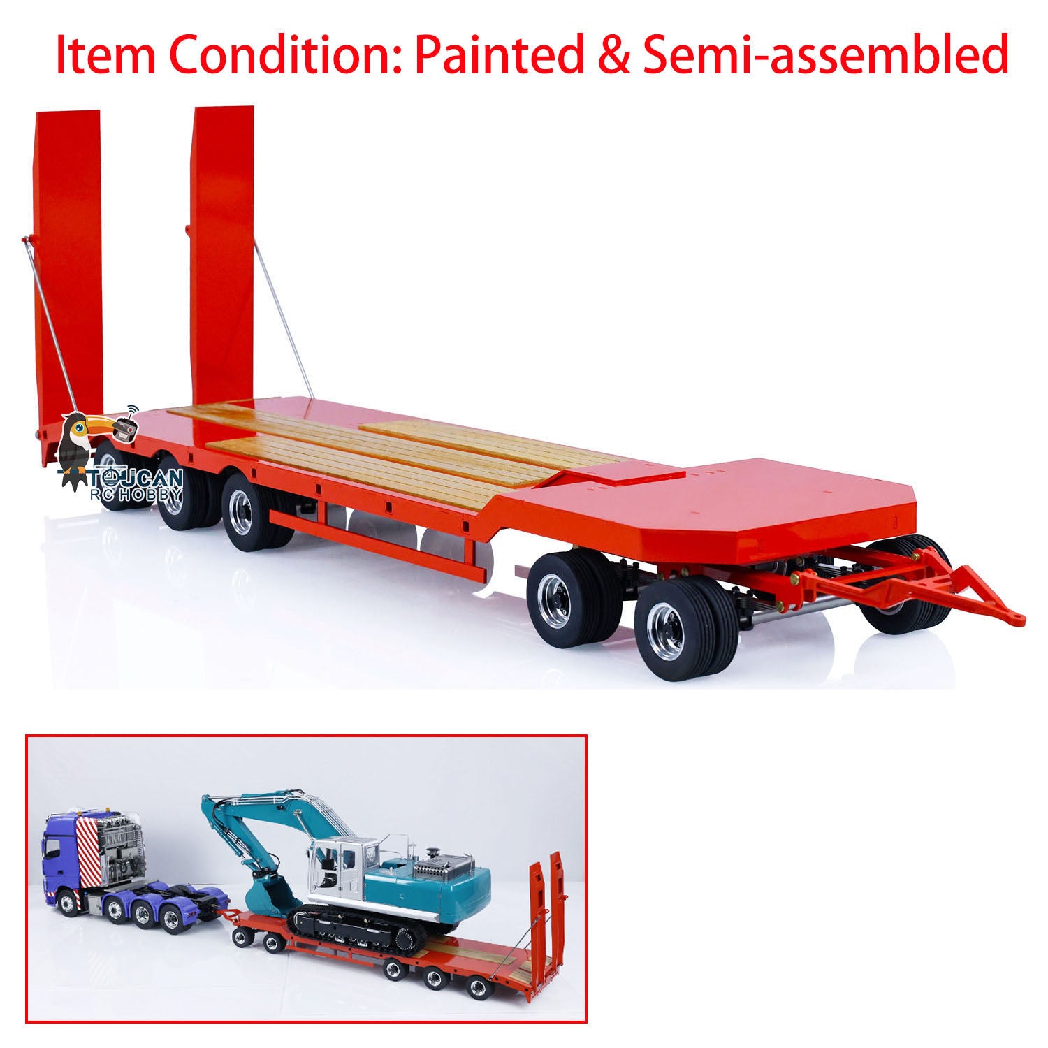 1/14 Scale LESU RC Hydraulic Dumper Truck Metal Flatbed Trailer - Remote Controlled Tipper Car Accessory for DIY & Painting | Perfect for Construction Site Play & RC Vehicle Enthusiasts