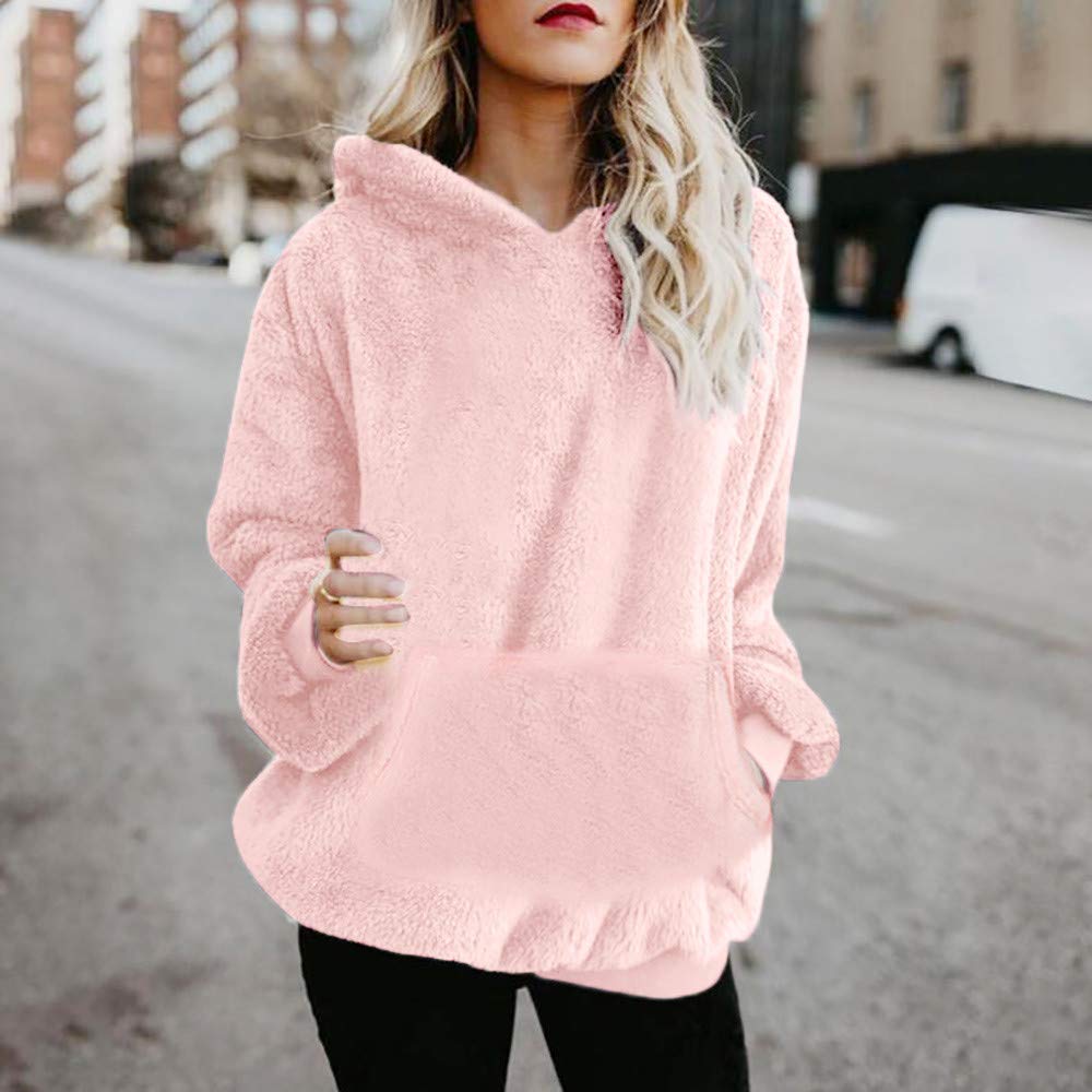 Women's Plus Size Sherpa Pullover Hoodie - Soft Fuzzy Fleece Sweatshirt with Pockets | Oversized Cozy Winter Wear for Casual Outfits & Lounging