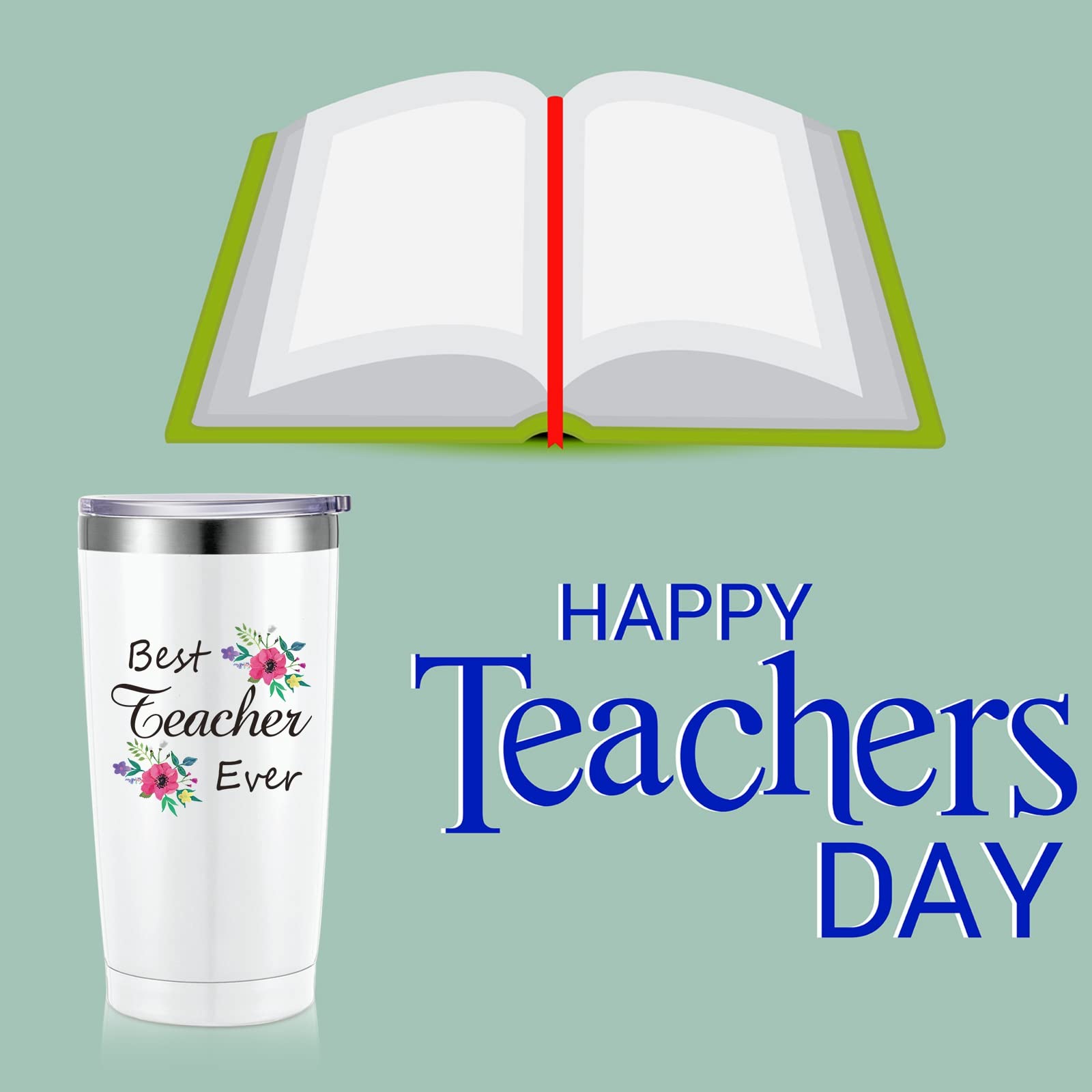 Best Teacher Ever Tumbler with Straw - 20oz Insulated Travel Mug for Women | Teacher Appreciation, Graduation & Birthday Gifts | Perfect for Classroom, Office & Commuting