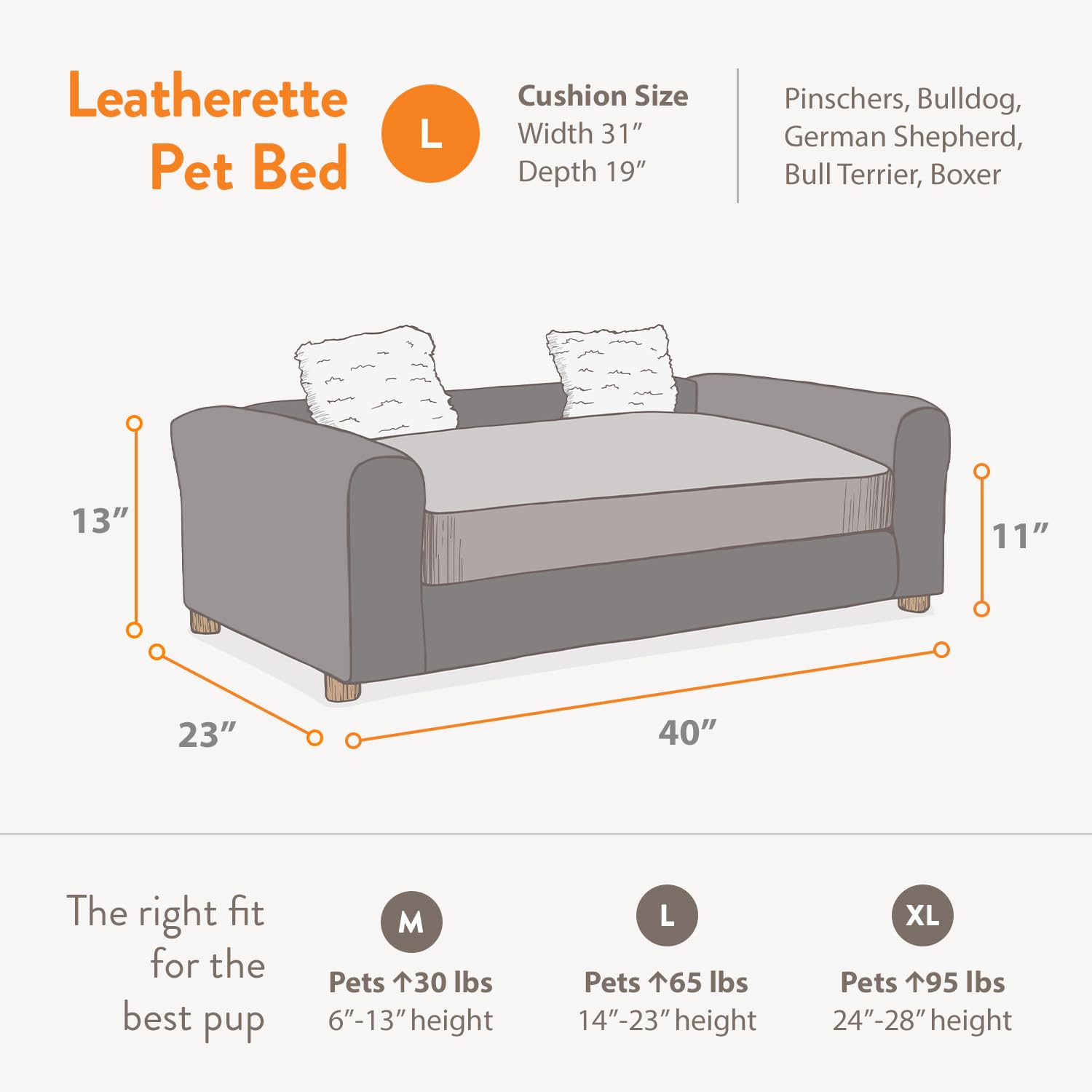 Premium Leatherette Pet Sofa for Medium/Large Dogs - Waterproof & Scratch-Resistant Pet Furniture - Espresso Brown Luxury Dog Bed for Living Room, Bedroom & Office
