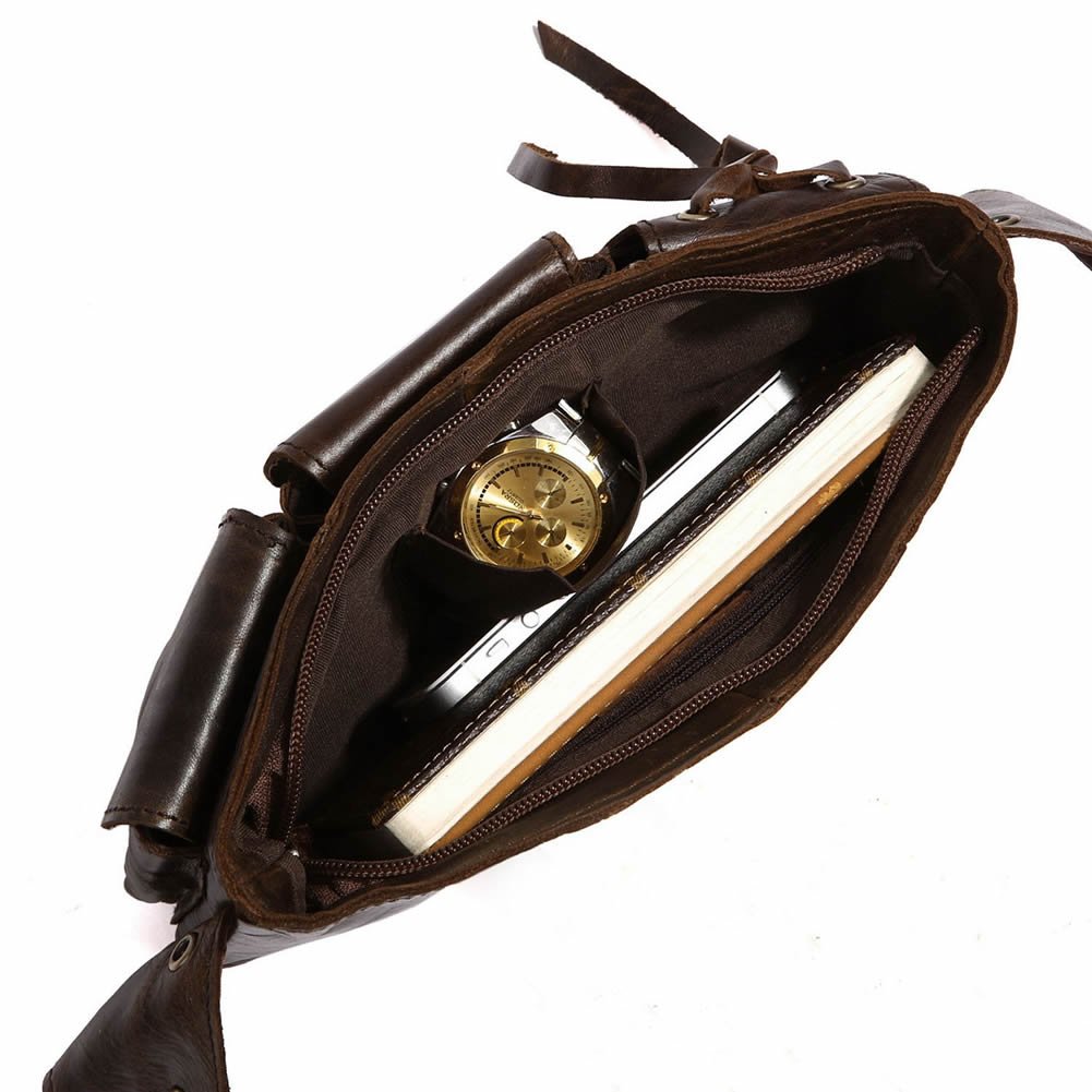 Genuine Cowhide Leather Unisex Belt Bag for Men & Women - Hip Purse, Money Pouch, Cycling Waist Pack - Perfect for Outdoor Activities, Travel & Daily Use (Model 3014)
