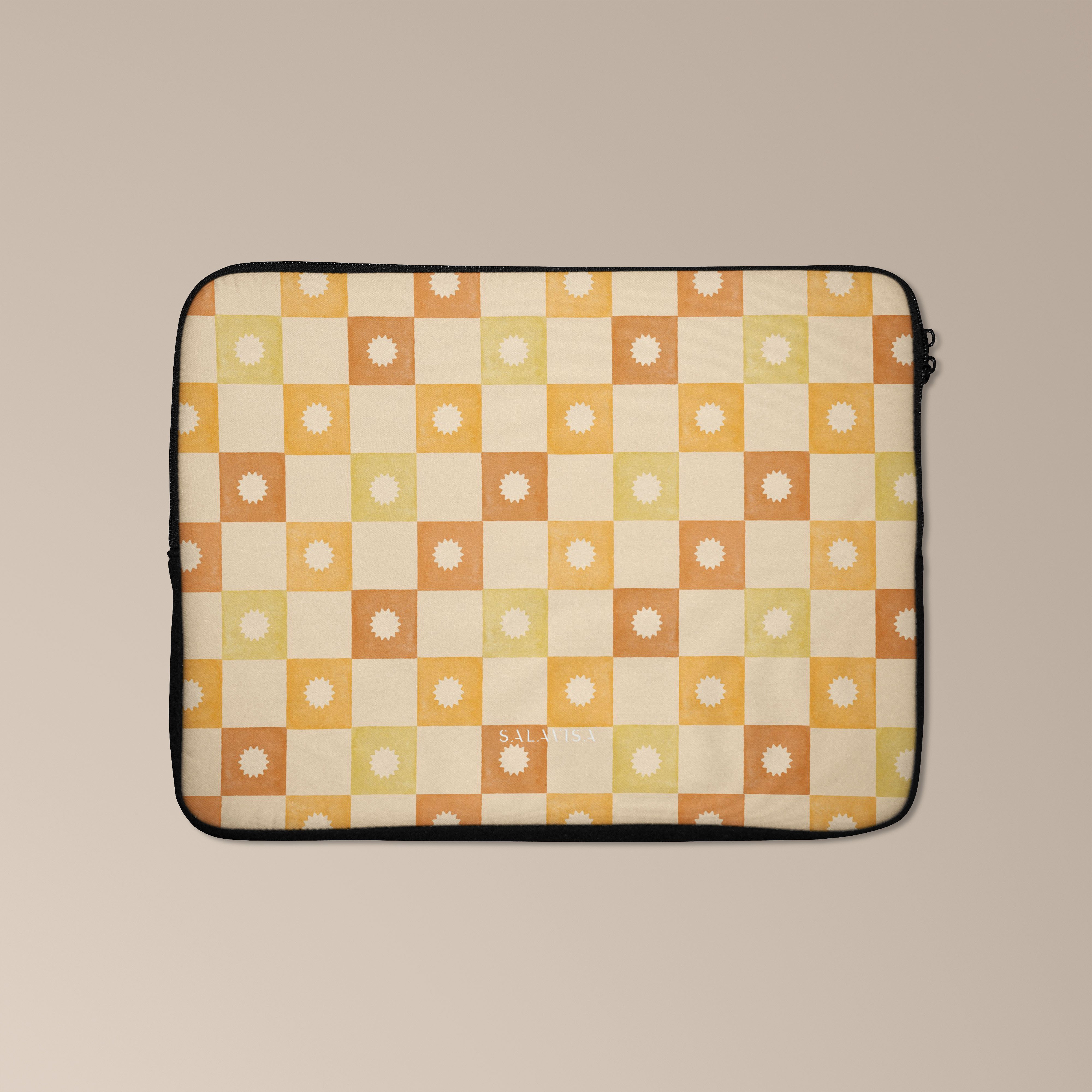 Checkered Elegance Laptop Sleeve 13-15 Inch - Stylish Protective Case for MacBook, Notebook & Ultrabook - Perfect for Office, School & Travel Accessories