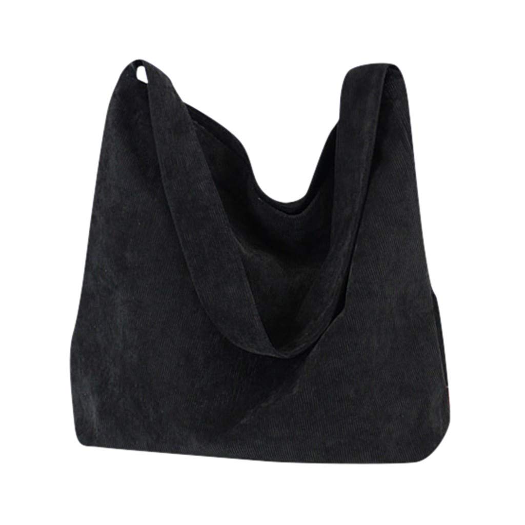 Stylish Corduroy Canvas Tote Bag for Women - Simple Solid Color Shoulder Shopping Bag - Durable & Lightweight - Perfect for Work, Travel, Gym & Daily Use