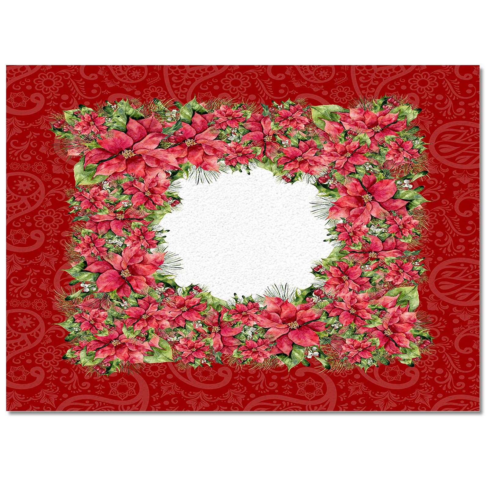 Soft Modern 4' x 6' Area Rug for Bedroom, Kids Room & Living Room - Red Poinsettia Woodland Christmas Design - Cozy Nursery Floor Carpet for Boys & Girls | Perfect for Holiday Decor, Playrooms & Home Interior Styling