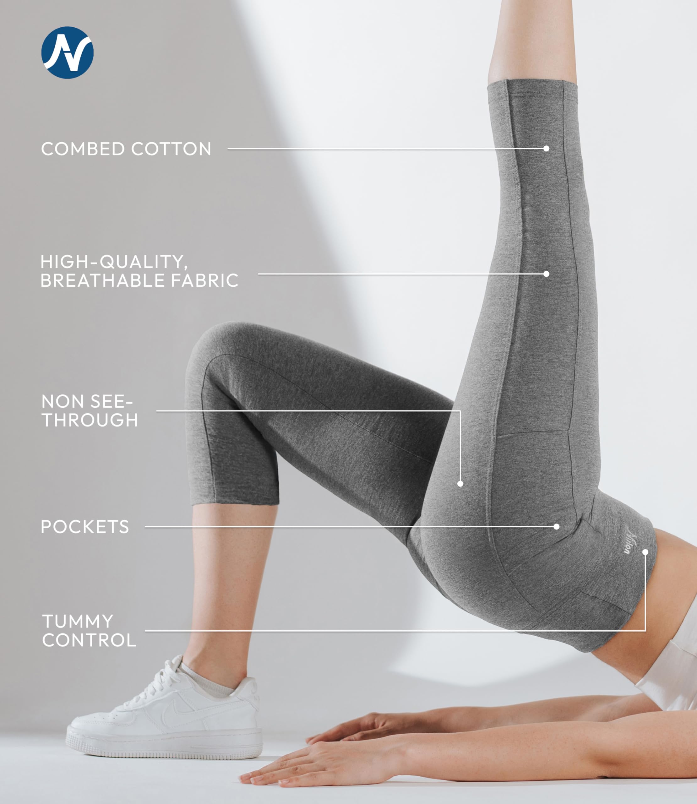 Breathable High Waisted Capri Leggings for Women with Pockets - Nirlon Workout Yoga Running Leggings - Perfect for Gym, Lounge & Outdoor Activities