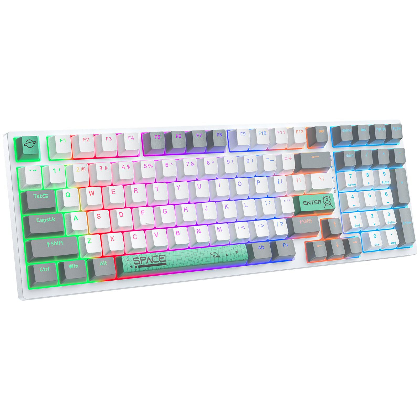 ONIKUMA G38 RGB Wired Mechanical Gaming Keyboard - 98 Keys with Customizable Backlight for PC & Laptop - Perfect for Esports, Typing & Office Work