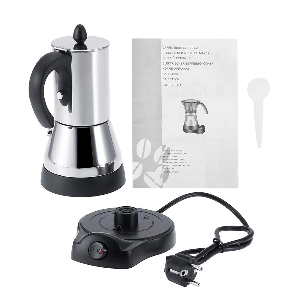Stainless Steel Electric Coffee Maker - 300ml Espresso & Cappuccino Machine for Home & Office | Perfect for Morning Brews, Afternoon Pick-Me-Ups & Entertaining Guests