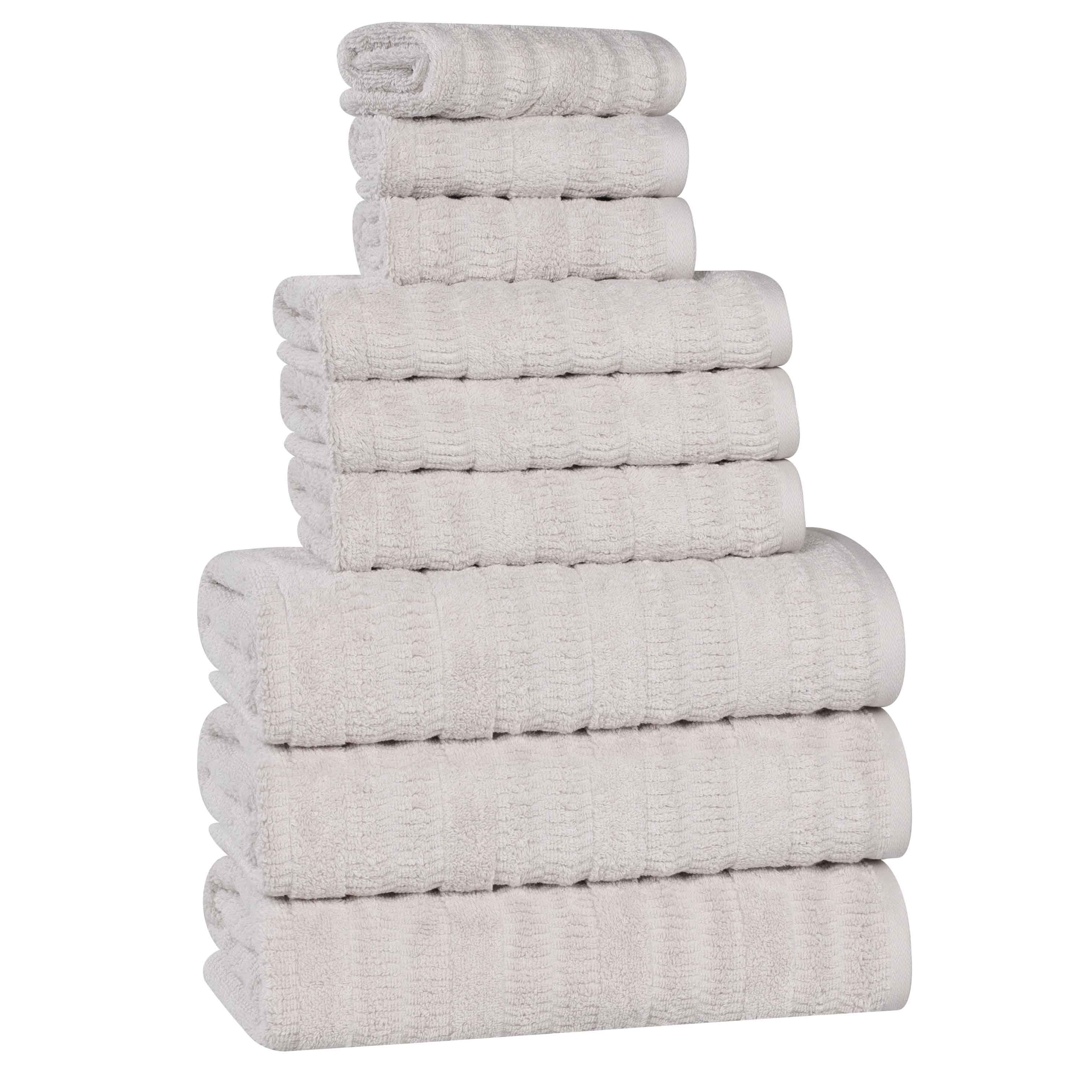 Premium 9-Piece Mika Smart Twist Cotton Towel Set - Soft, Absorbent & Quick-Drying Bath Towels for Spa, Gym & Luxury Home Use