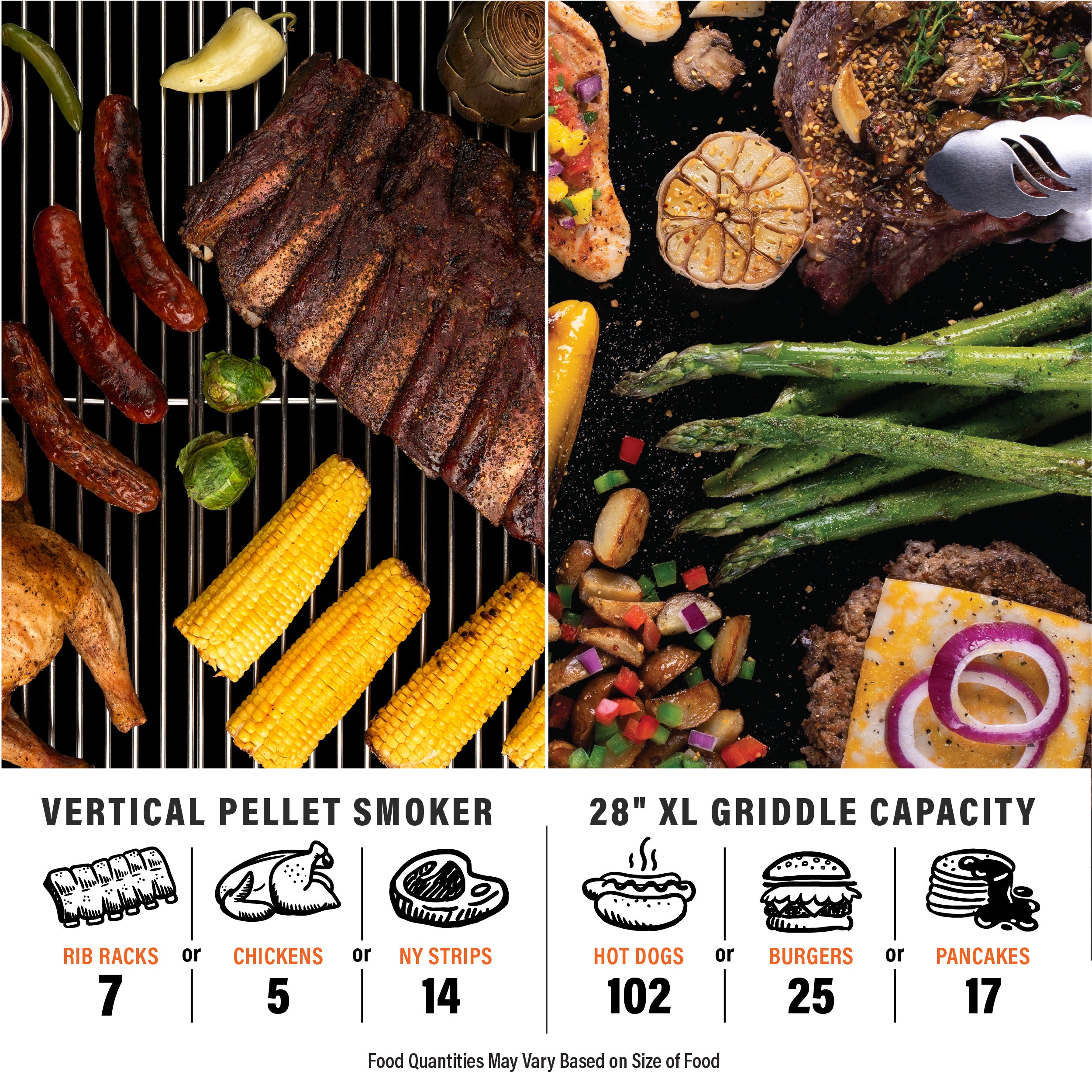 Bronco 28 XL Griddle Vertical Pellet Smoker Combo - Heavy Duty Outdoor Grill & Smoker for BBQ, Backyard Cooking, Tailgating & Camping